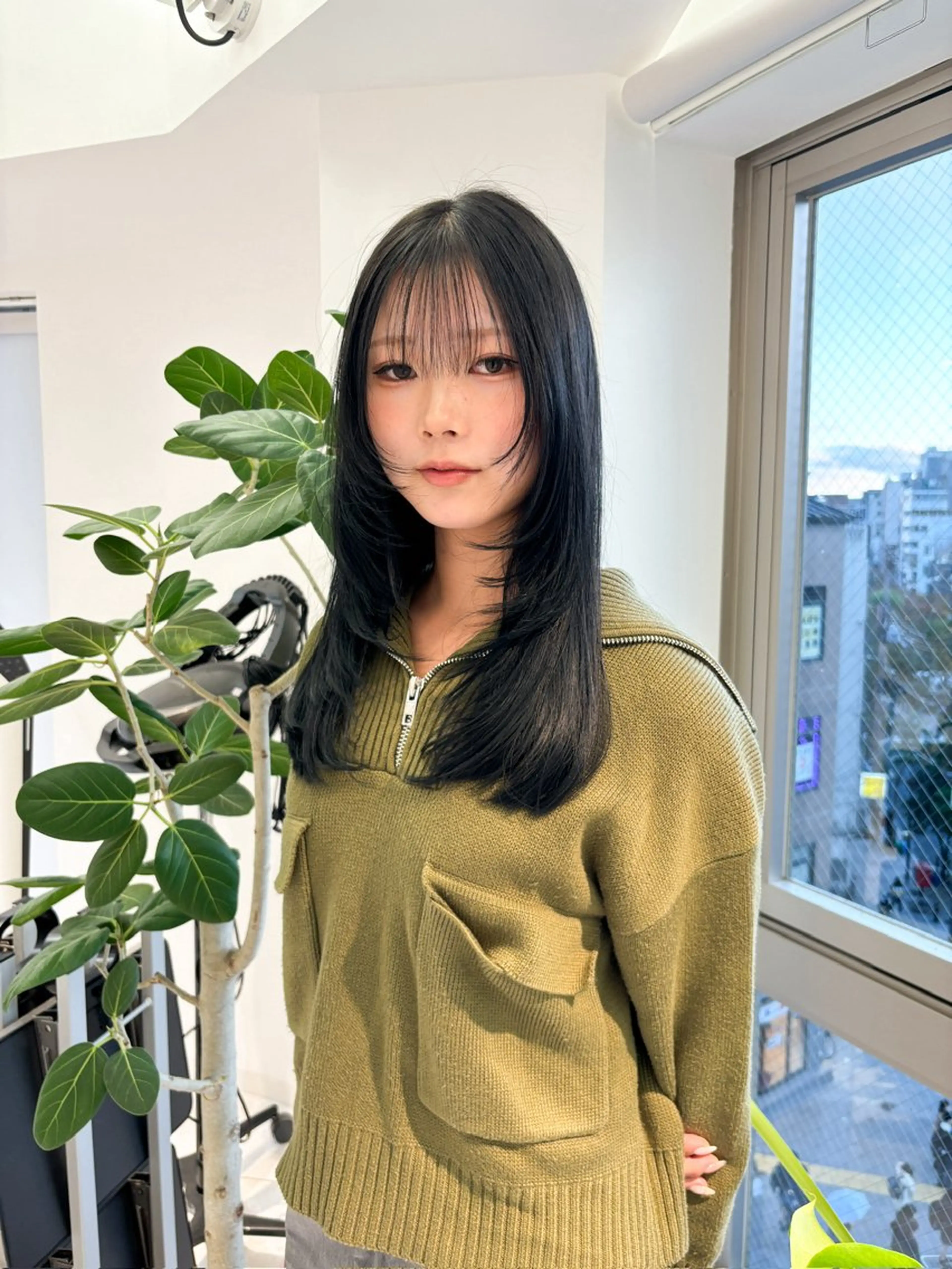 セミロング カラー パーマ 顔周りカット レイヤーカット カット ヘアカラー 松村明門/メンズ カット/メンズパーマのヘアスタイル