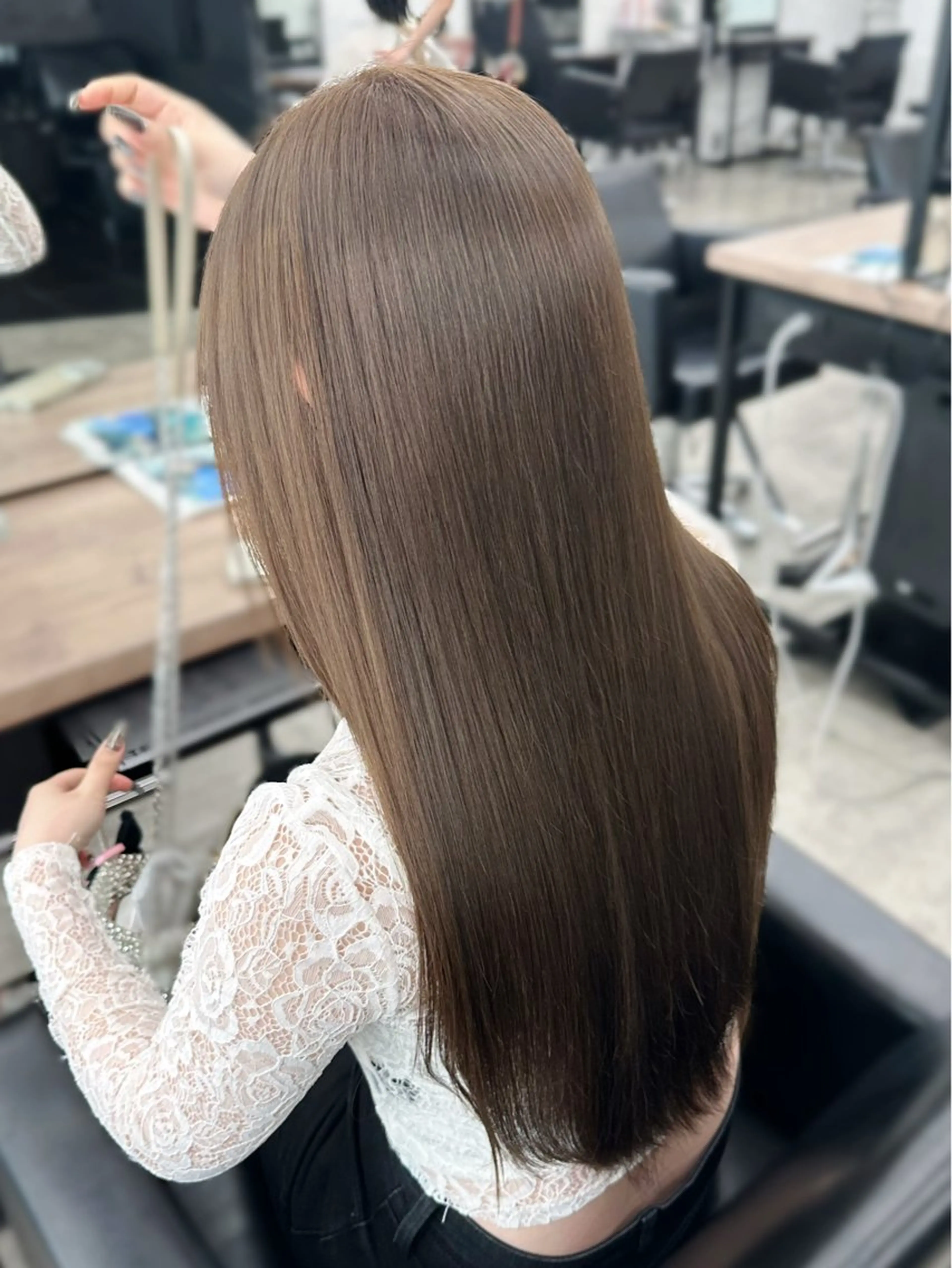 ロング カラー カット ヘアカラー ヘアセット 盛れる顔周り /透明感/かりん🎀のヘアスタイル