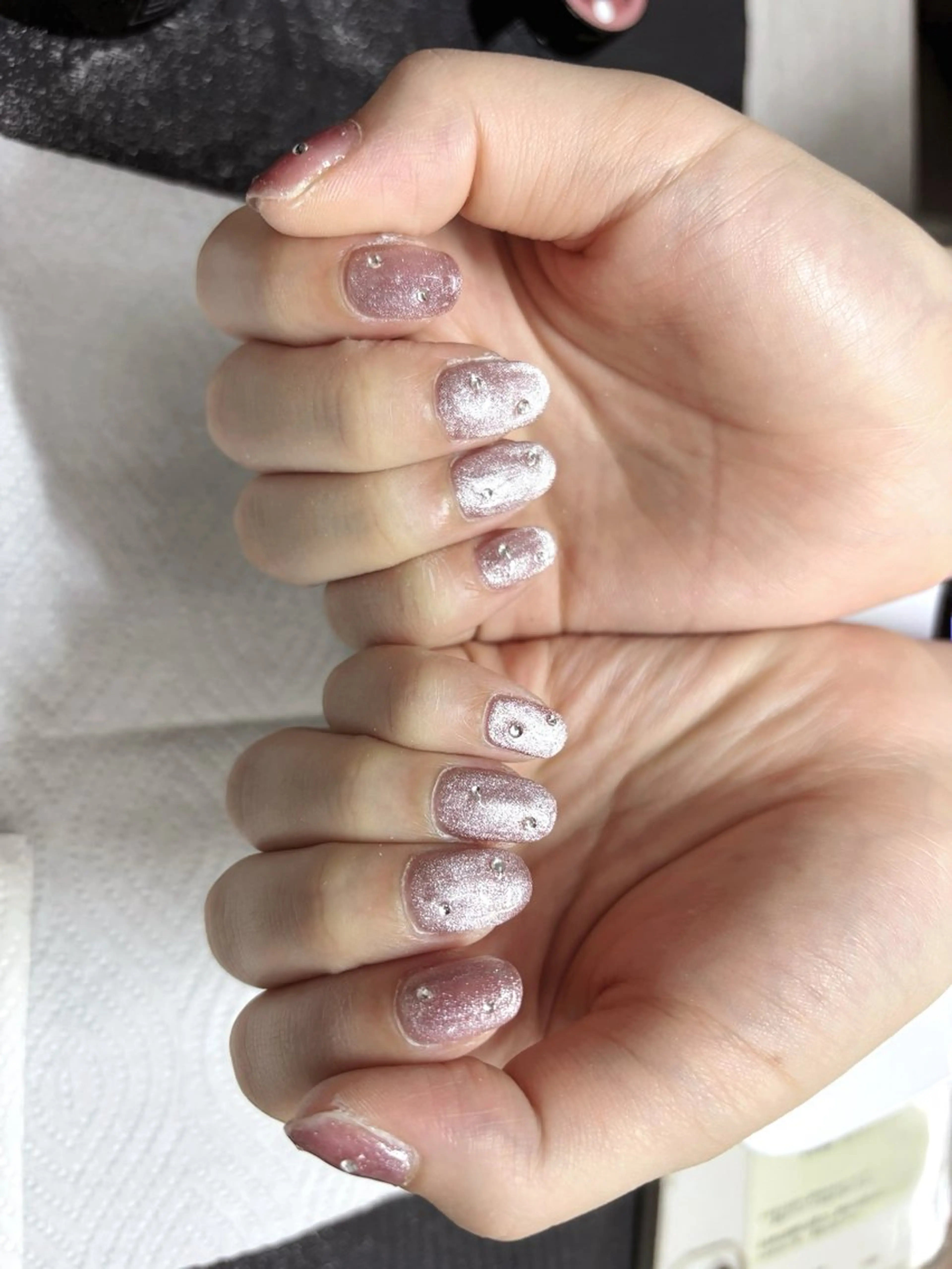 ネイル ラメ(グリッター) マグネットネイル ピンク TRU NAIL & EYE 池袋店所属・本田 麻尋のネイルデザイン