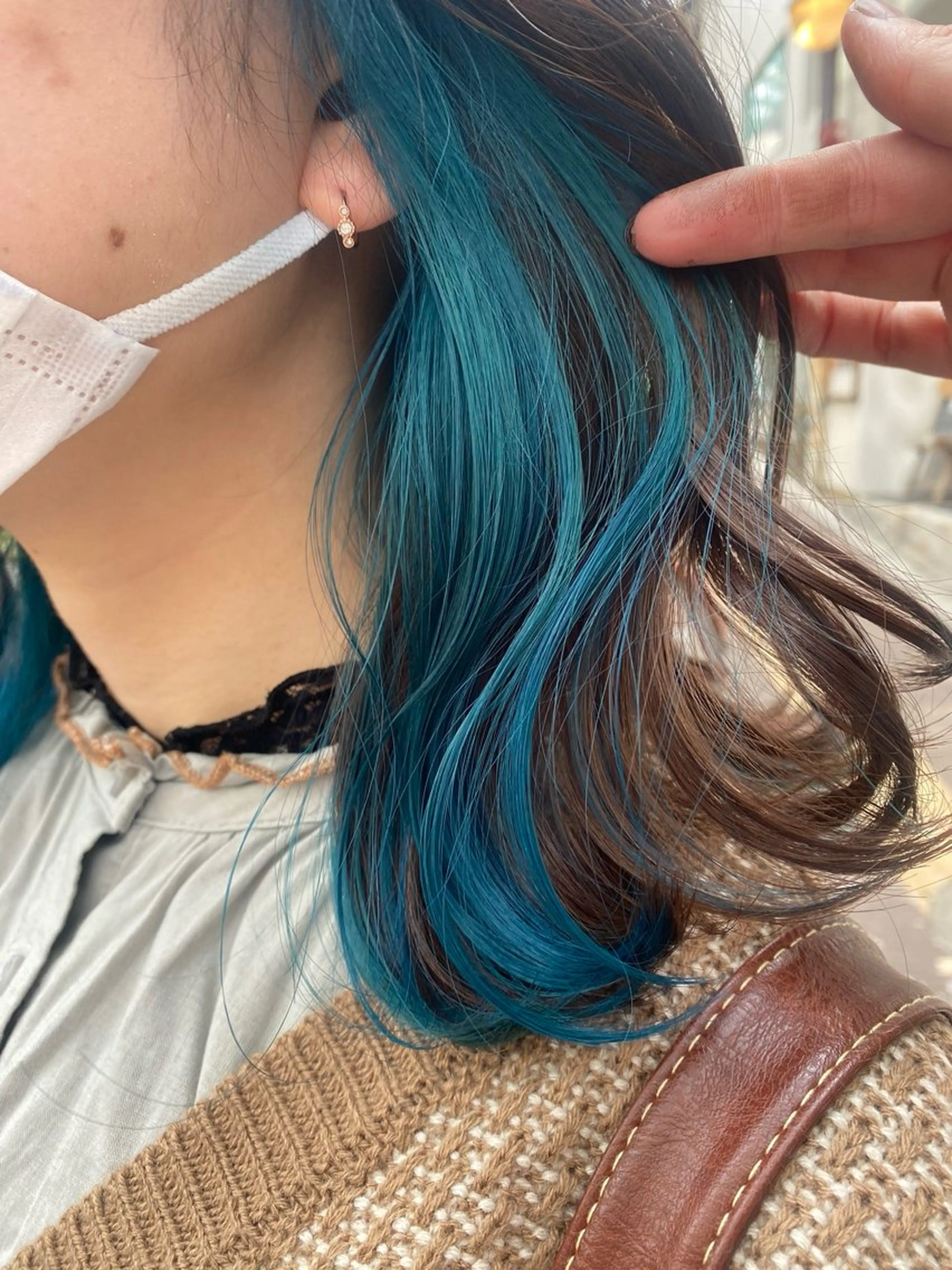 ミディアム カラー ブリーチ ブルーカラー ヘアカラー トリートメント マンツーマン施術🌷 透明感/HIKARIのヘアスタイル