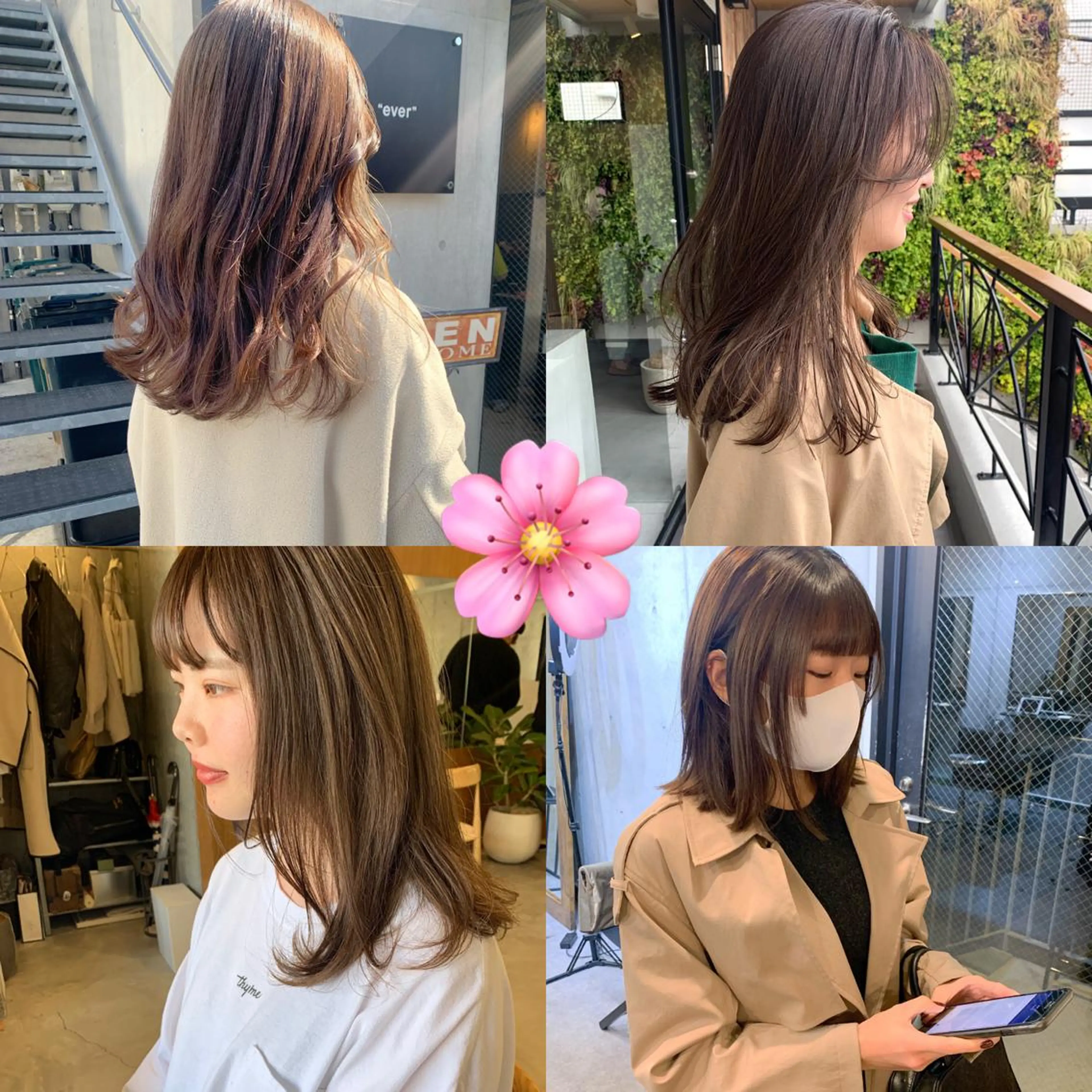 ミディアム カラー 柔らかブラウン/顔周 りレイヤー♡ユウシのヘアスタイル