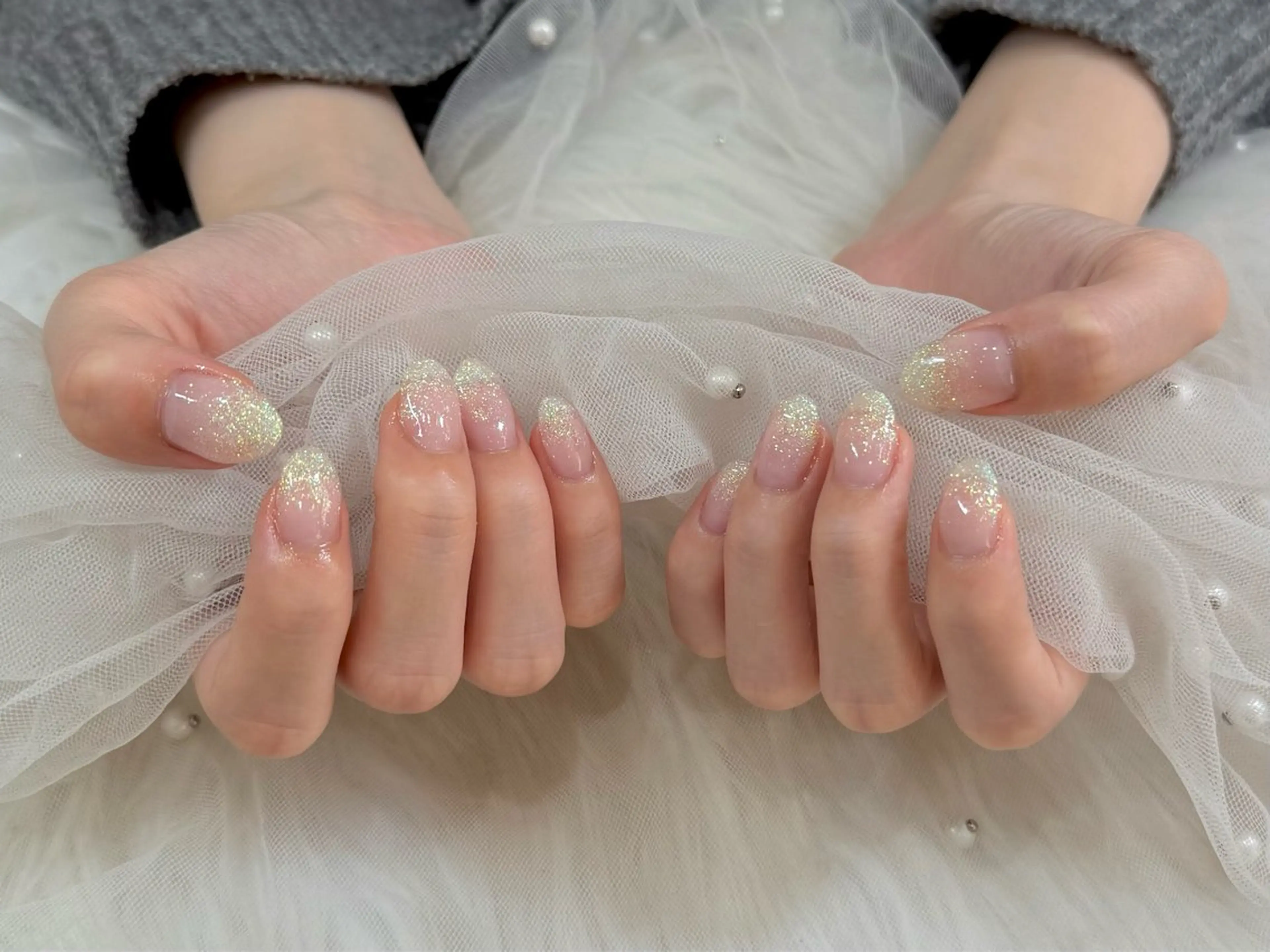 Jrネイリスト☆ラメグラデーション☆オフなしの写真