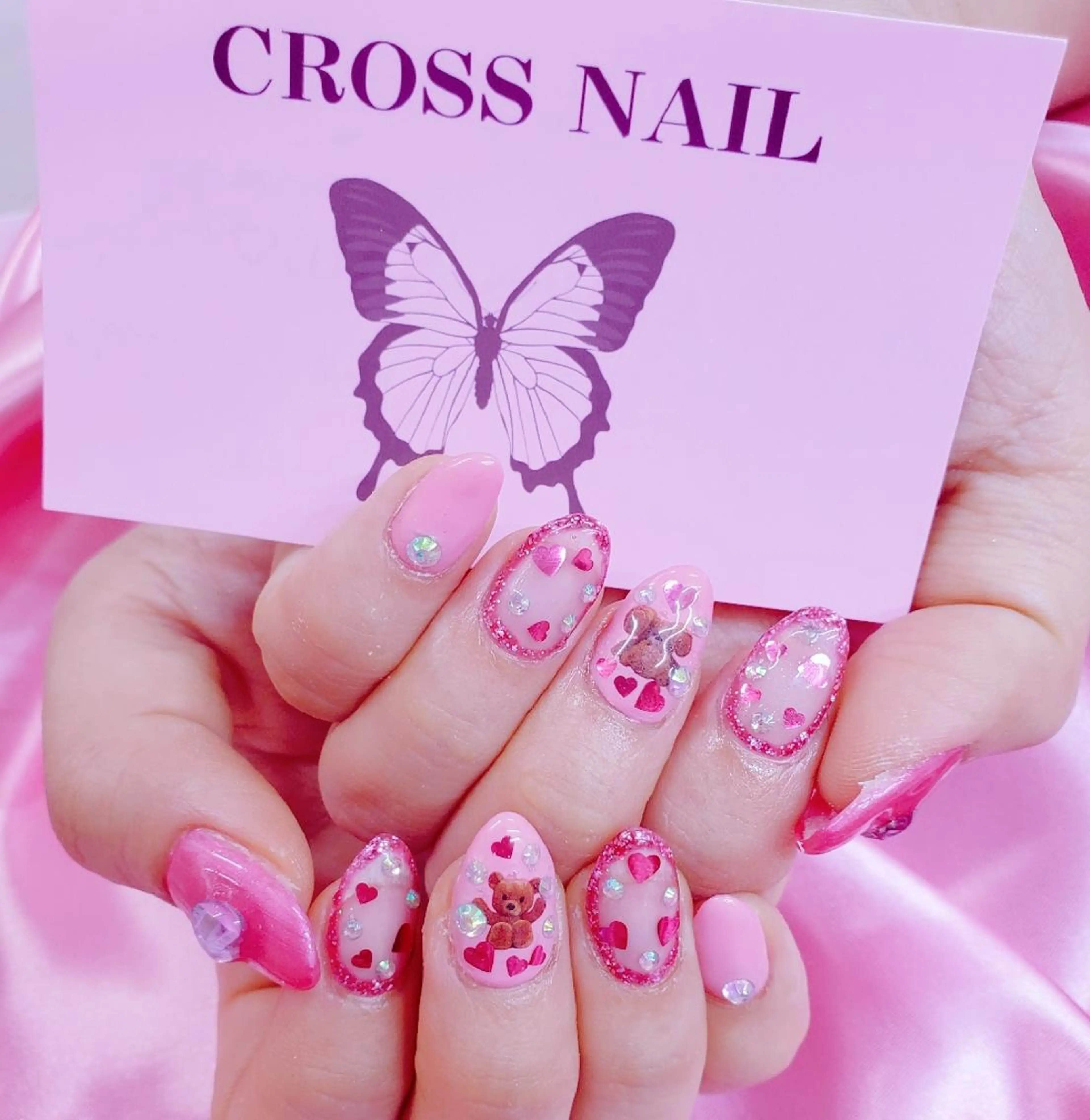 ネイル 長さ出し 氷ネイル・うるうるネイル 韓国ネイル ネイルチップ CROSS SALON/Lazy所属・CROSS クロス のネイルデザイン