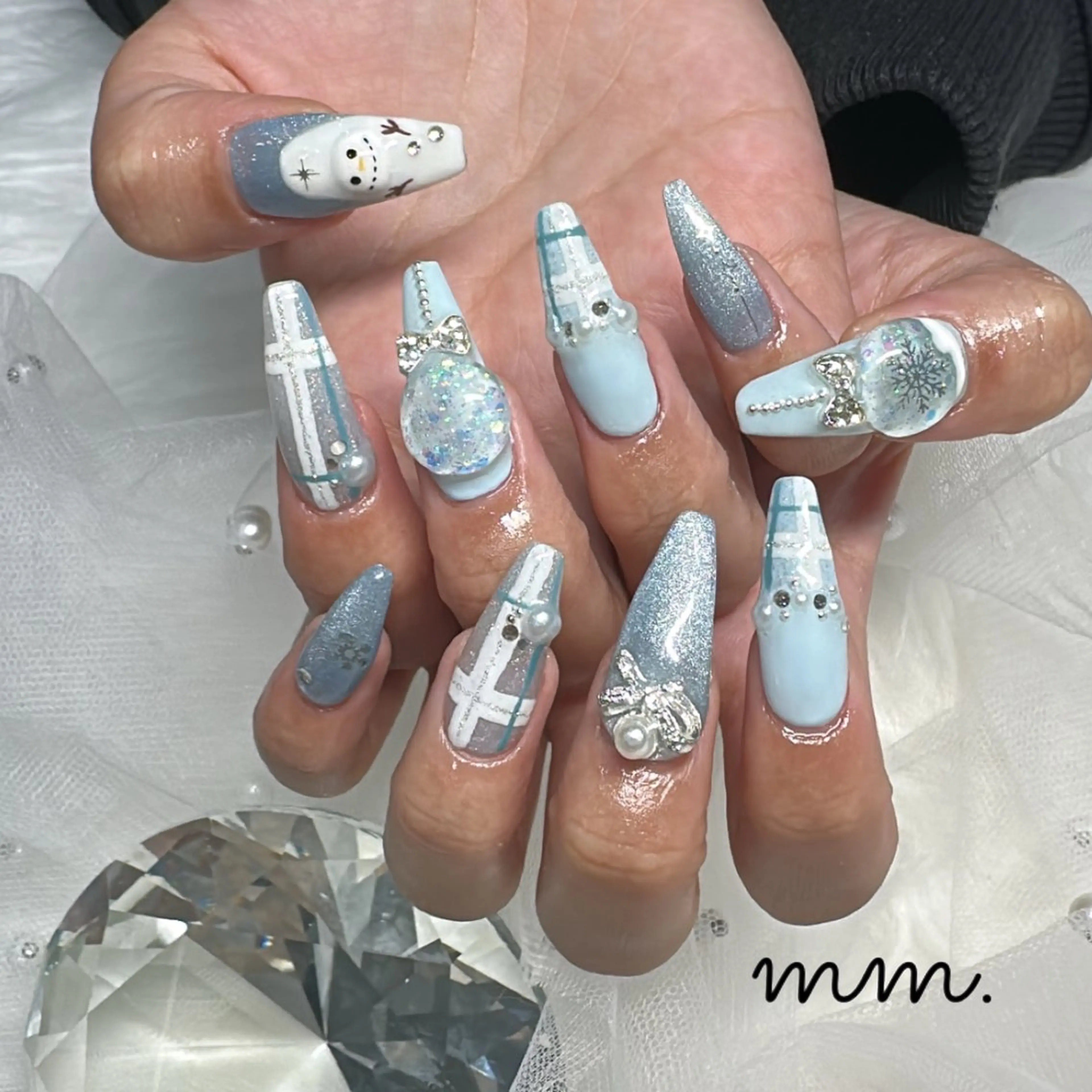 ネイル ハンドネイル 🩷🩵mm.大宮 Riyo🧸🩵🩷のネイルデザイン