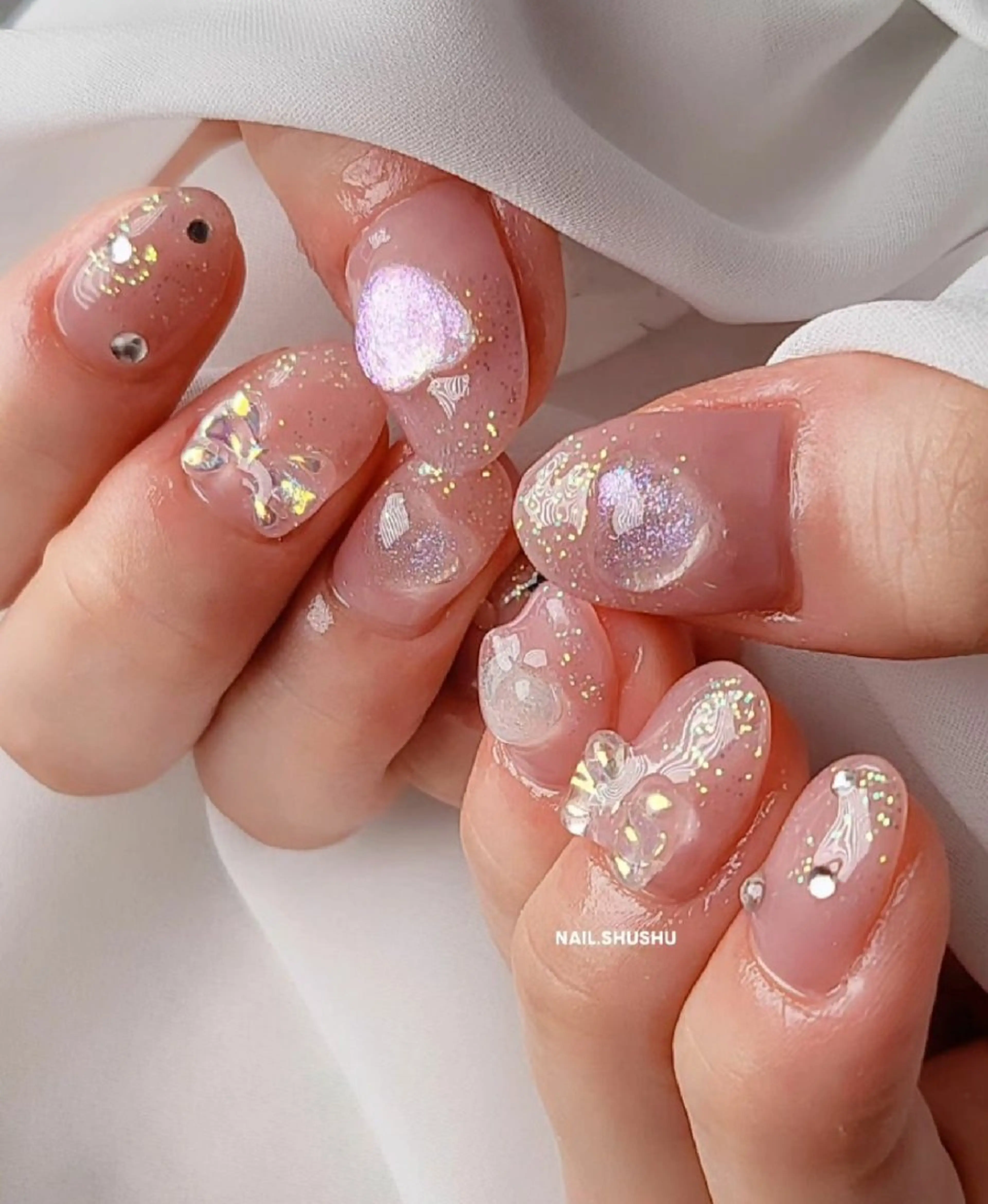 ネイル 持ち込み ニュアンスネイル ワンカラーネイル シンプルネイル 夏ネイル 3dパーツ/流行り 👧shushu❤️のネイルデザイン