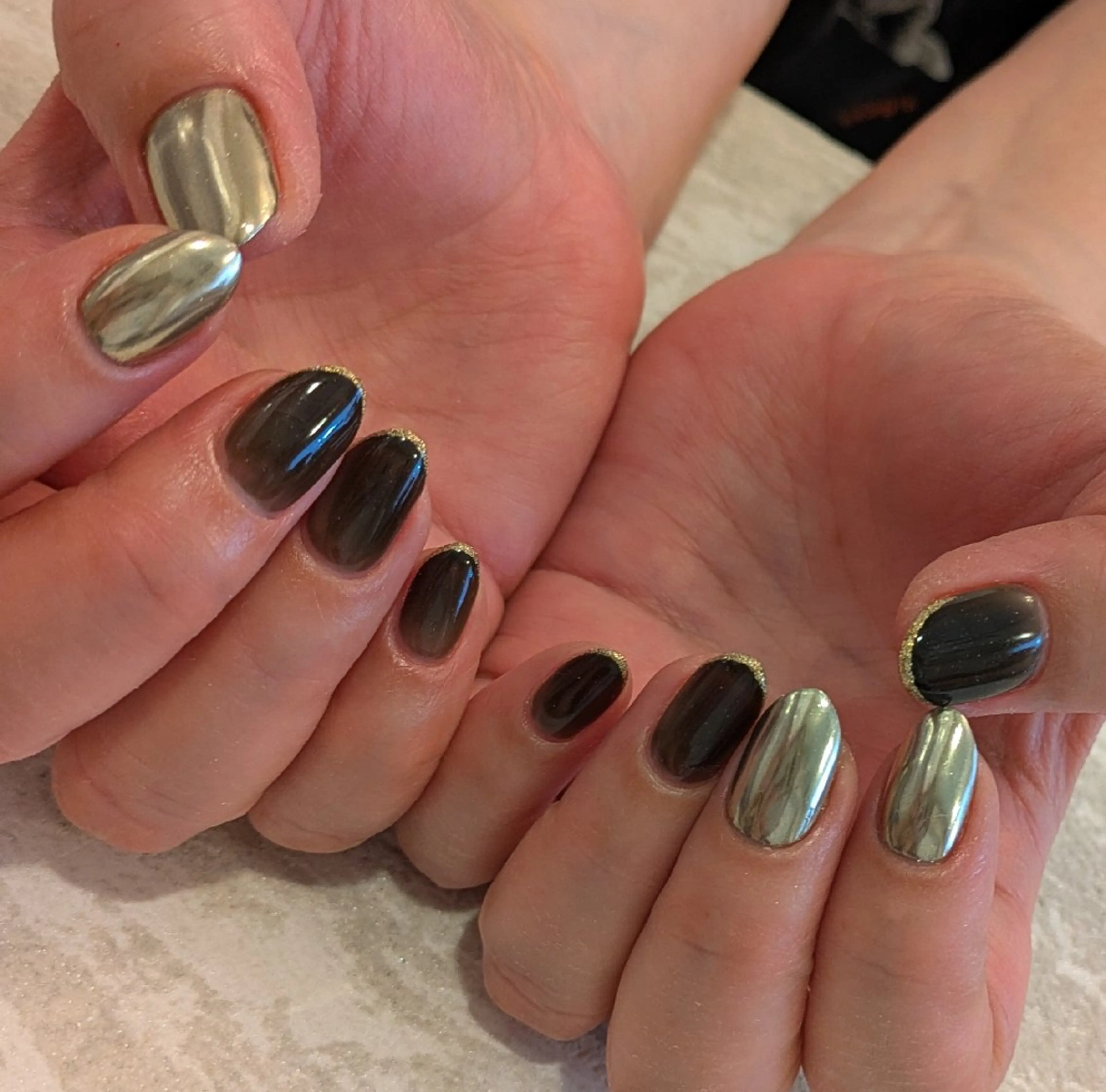 ネイル ミラーネイル ジェヌインネイル 河内のネイルデザイン