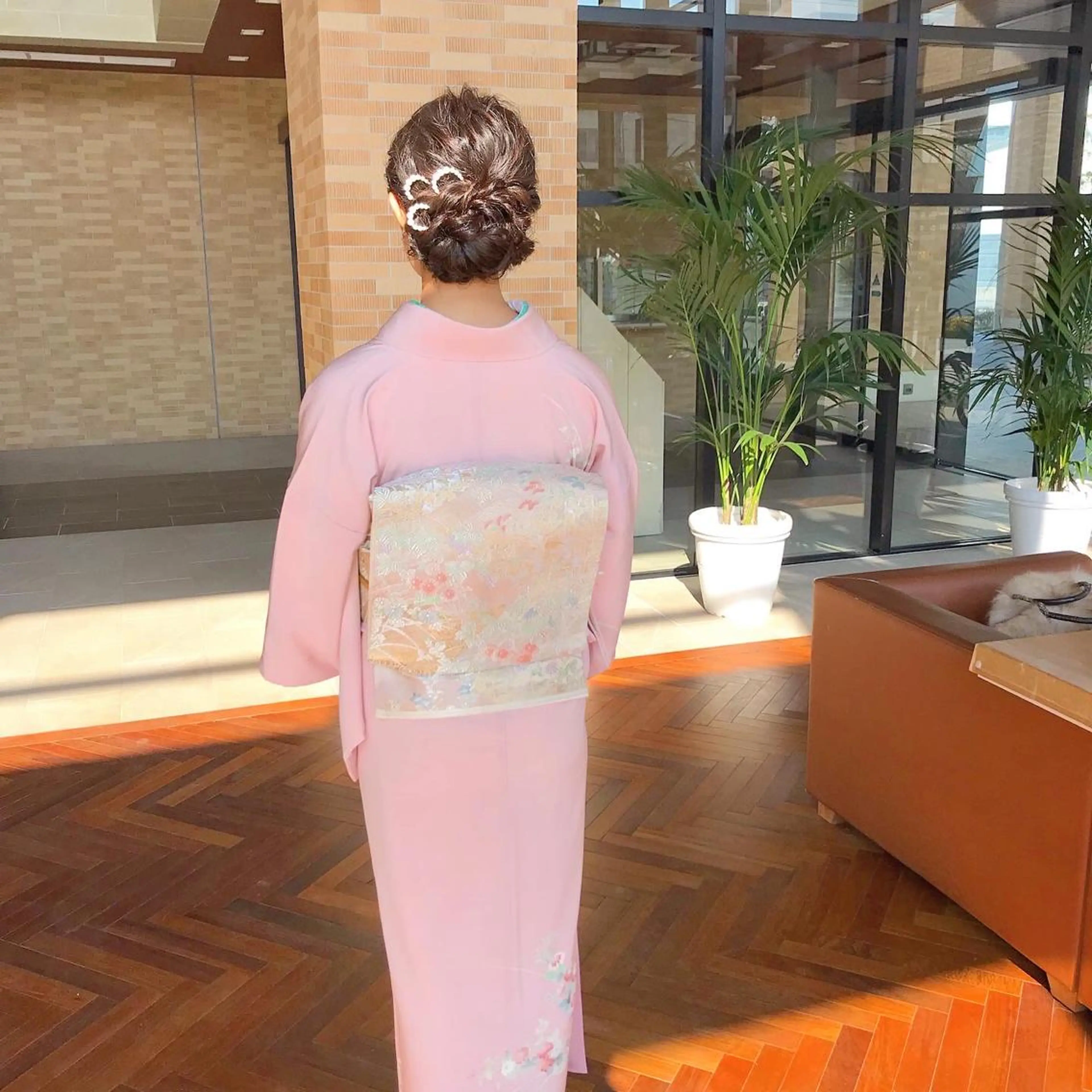 訪問着着付(太鼓帯)✨✨✨ 着崩れしないのにとっても楽とご好評いただいております♪の写真