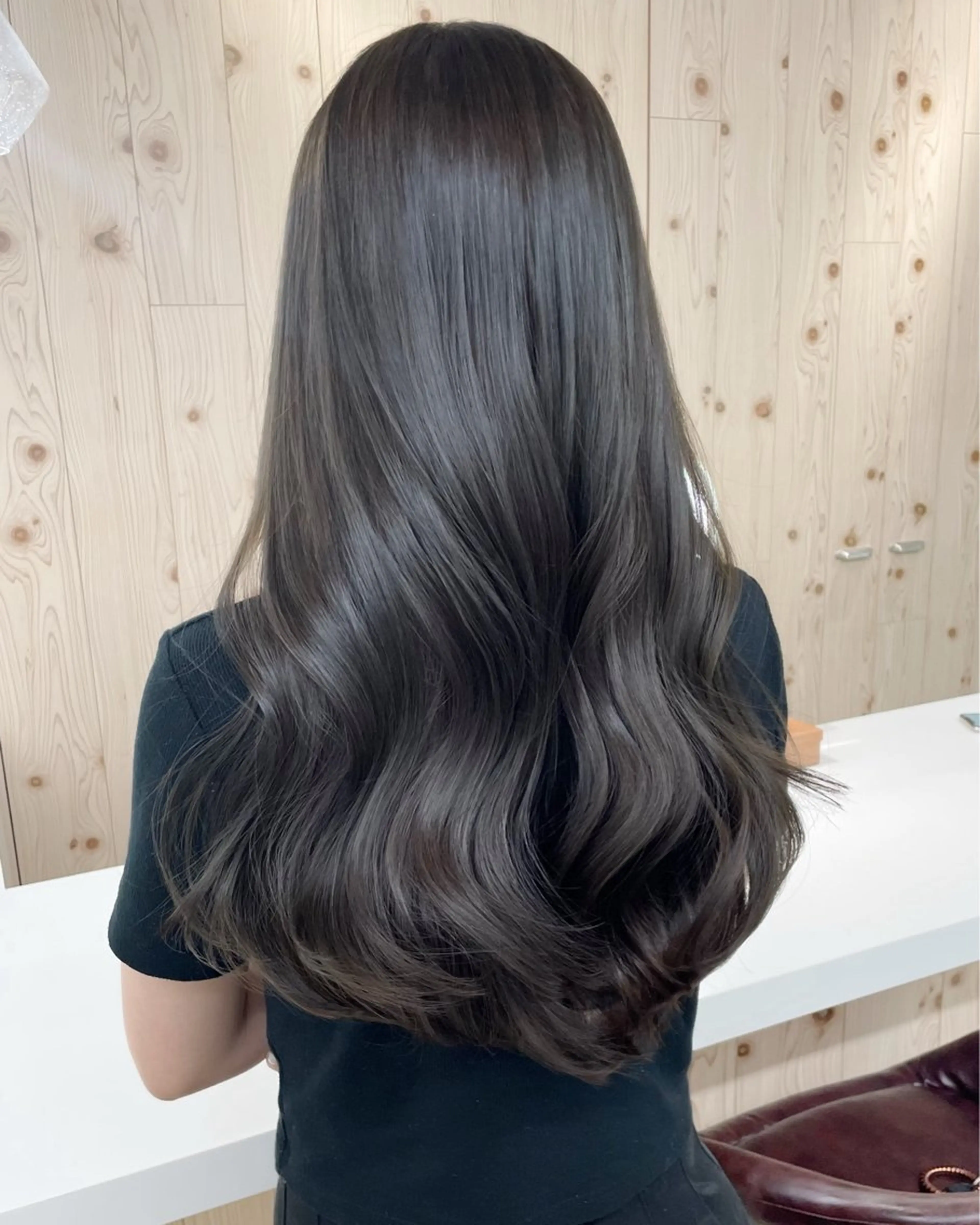 ロング カラー カット ヘアカラー トリートメント ヘアセット 新宿/韓国ヘア/ 髪質改善ストレートのヘアスタイル