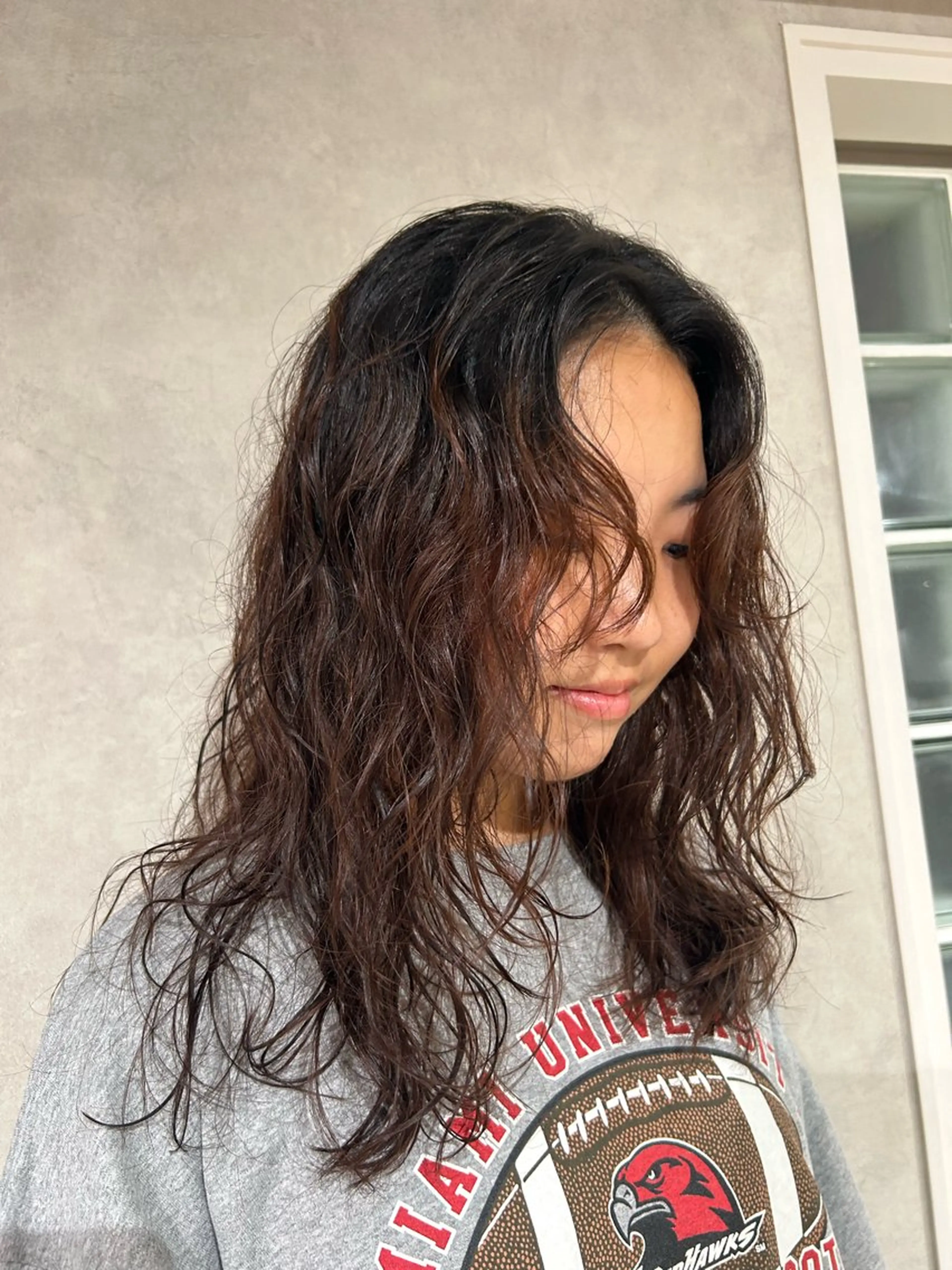 セミロング セミロングパーマ カット パーマ ayano/パーマ/ 暖色カラーのヘアスタイル