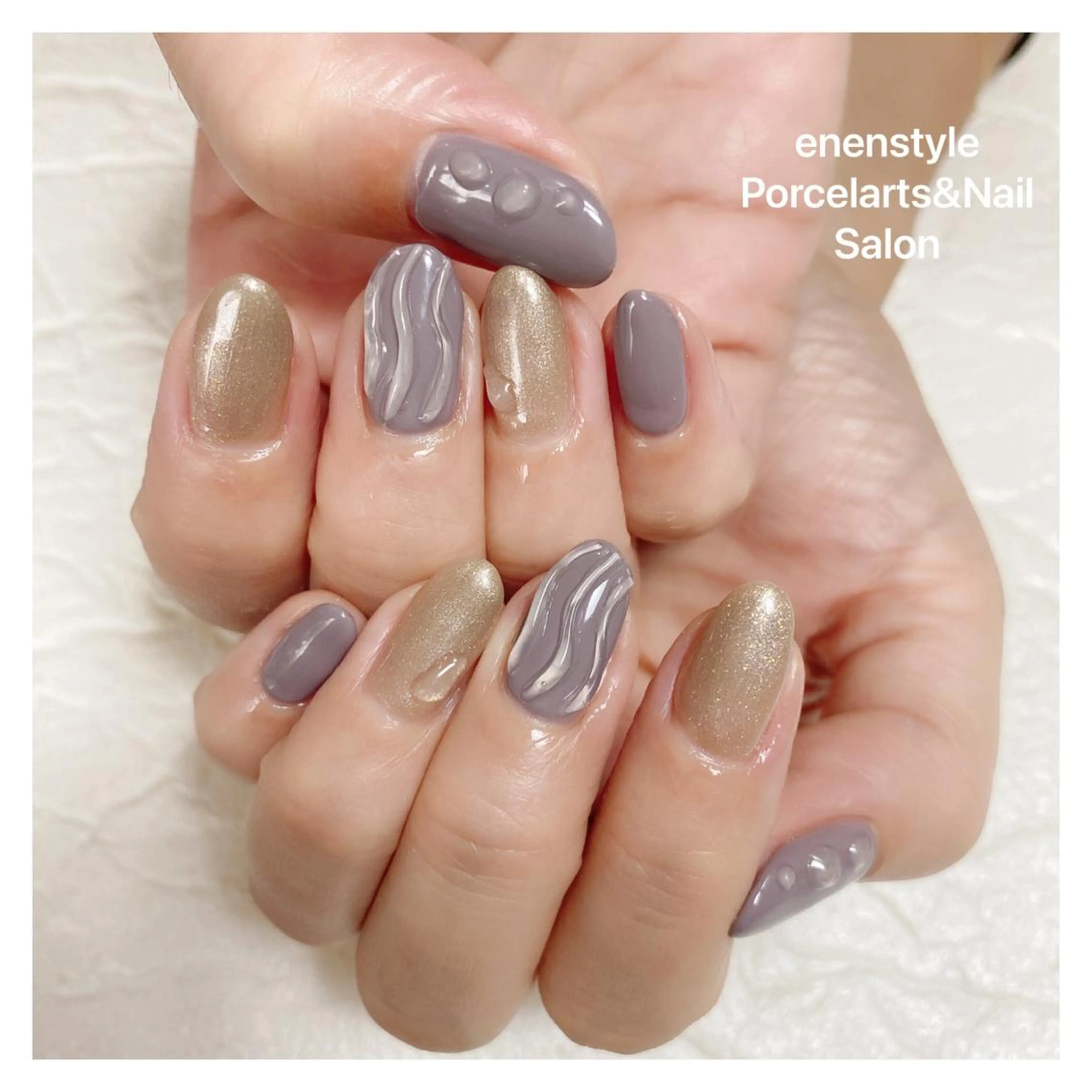 ミディアム ネイル ハンドネイル 👑enen style👑のネイルデザイン