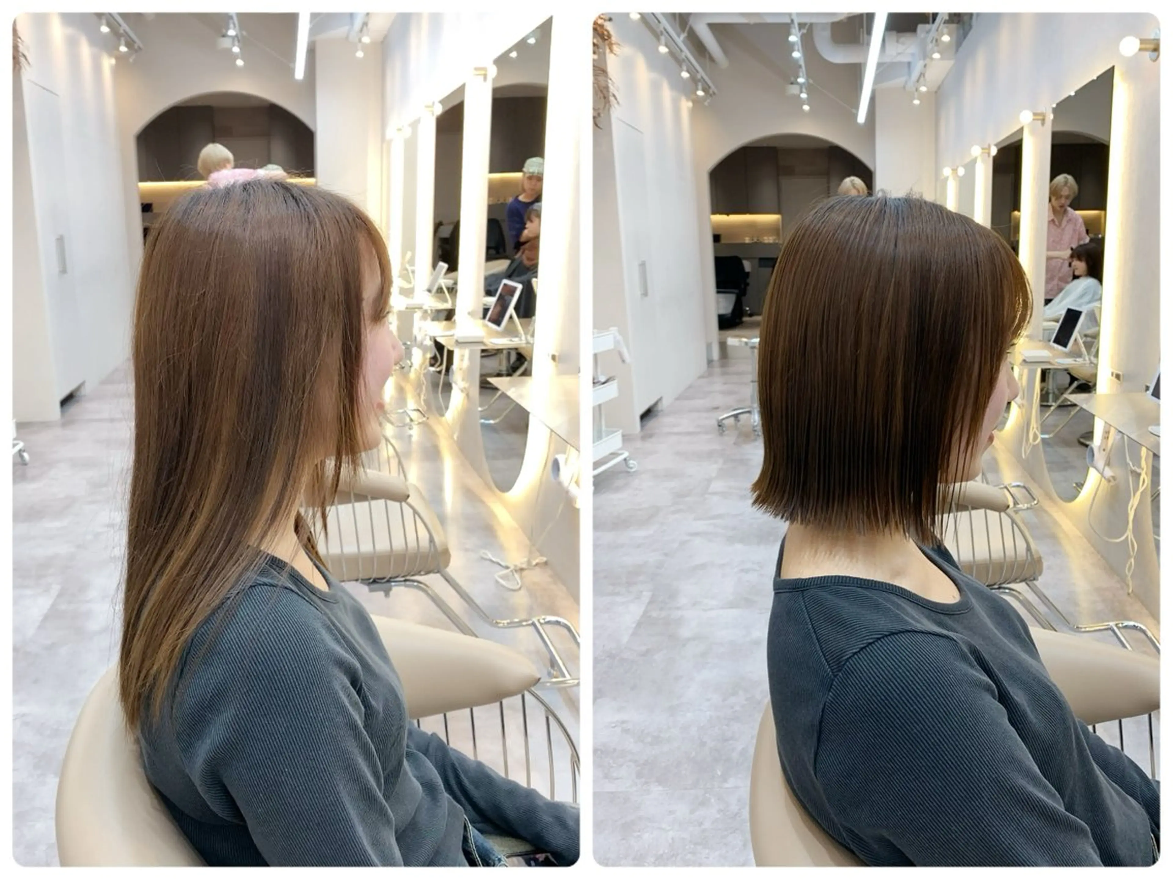 ミディアム ボブ カット ヘアカラー トリートメント Hello by Sea所属・レイヤー/艶髪/ボブ /くびれ/伊藤　勇司のヘアスタイル