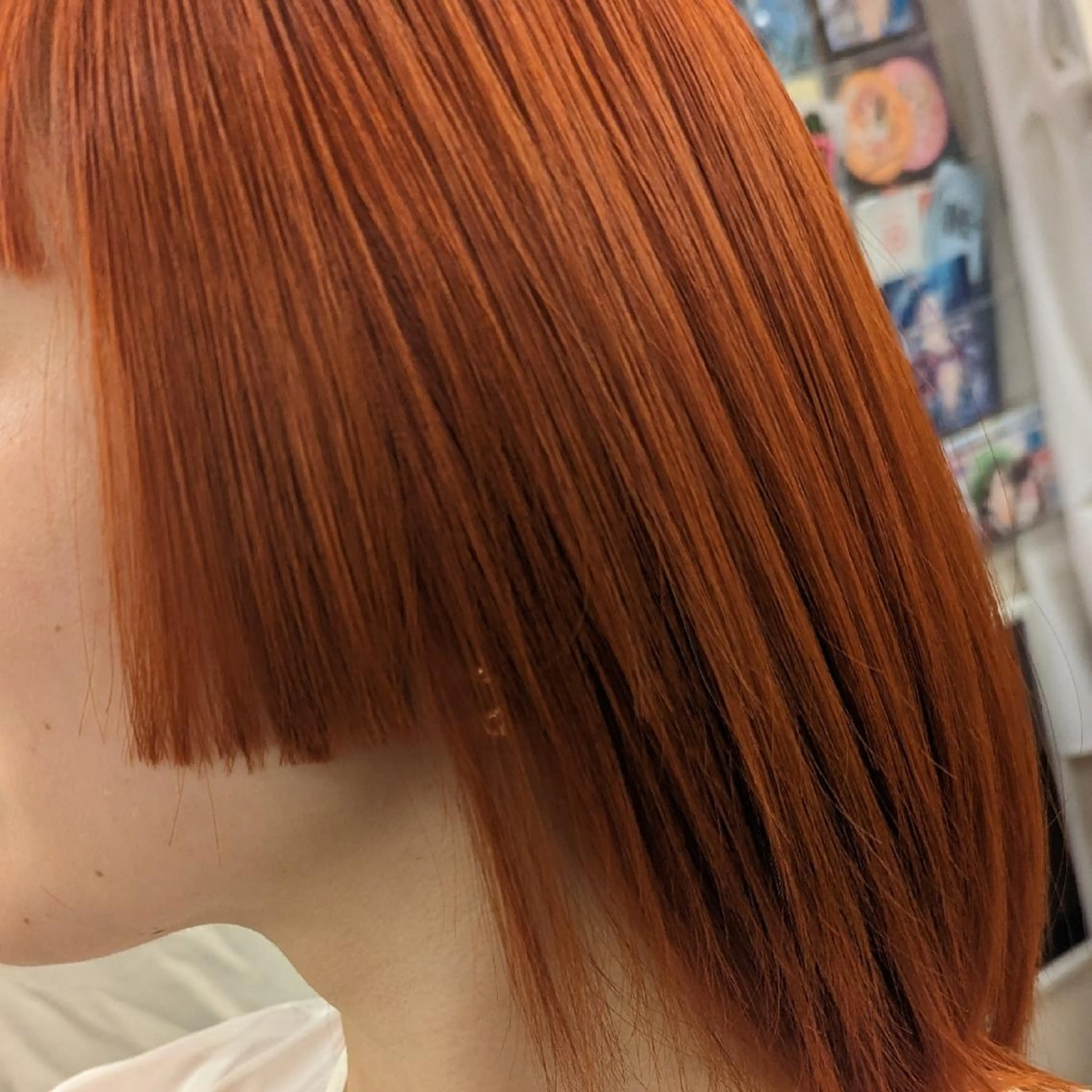 ミディアム カラー オレンジ 姫カット カット fuwat所属・秋葉原でカラーする なら🐉ちぇーたんのヘアスタイル