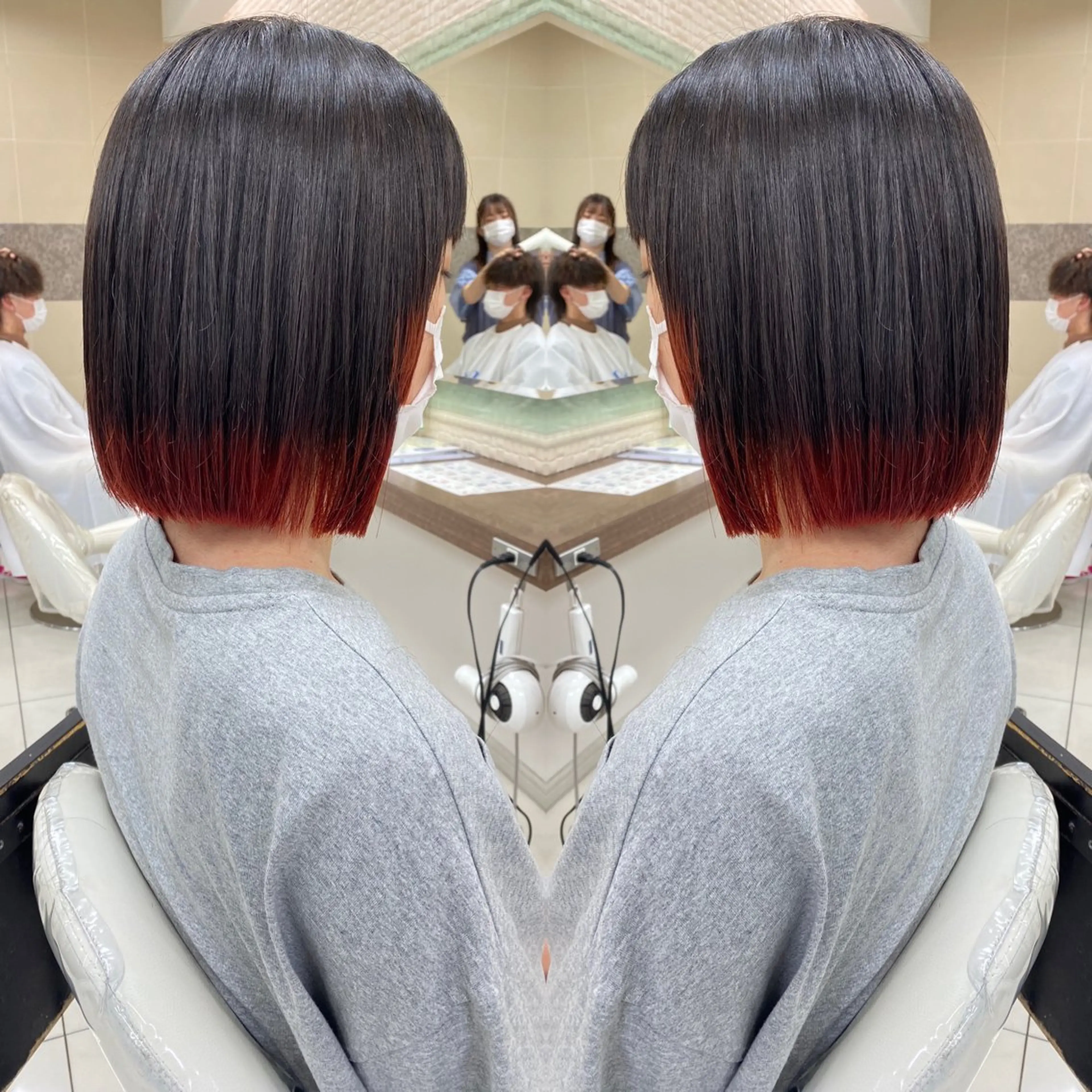 ミディアム カラー レッドカラー カット ヘアカラー 髪質改善カラー/店長 宮内秀峰のヘアスタイル