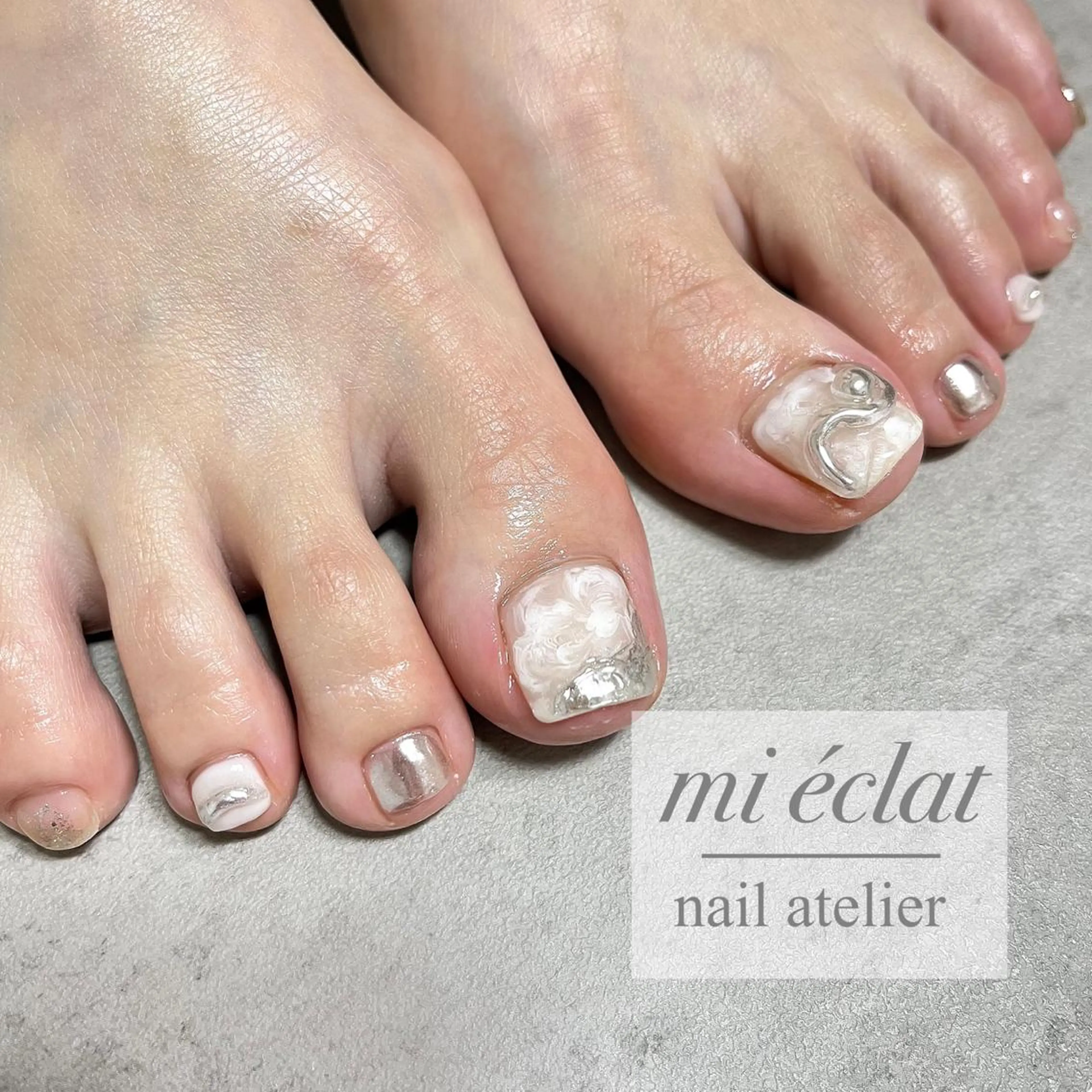 ネイル アートネイル ブラウン チークネイル フットネイル ジェルネイル mi éclat ミ エクラのネイルデザイン