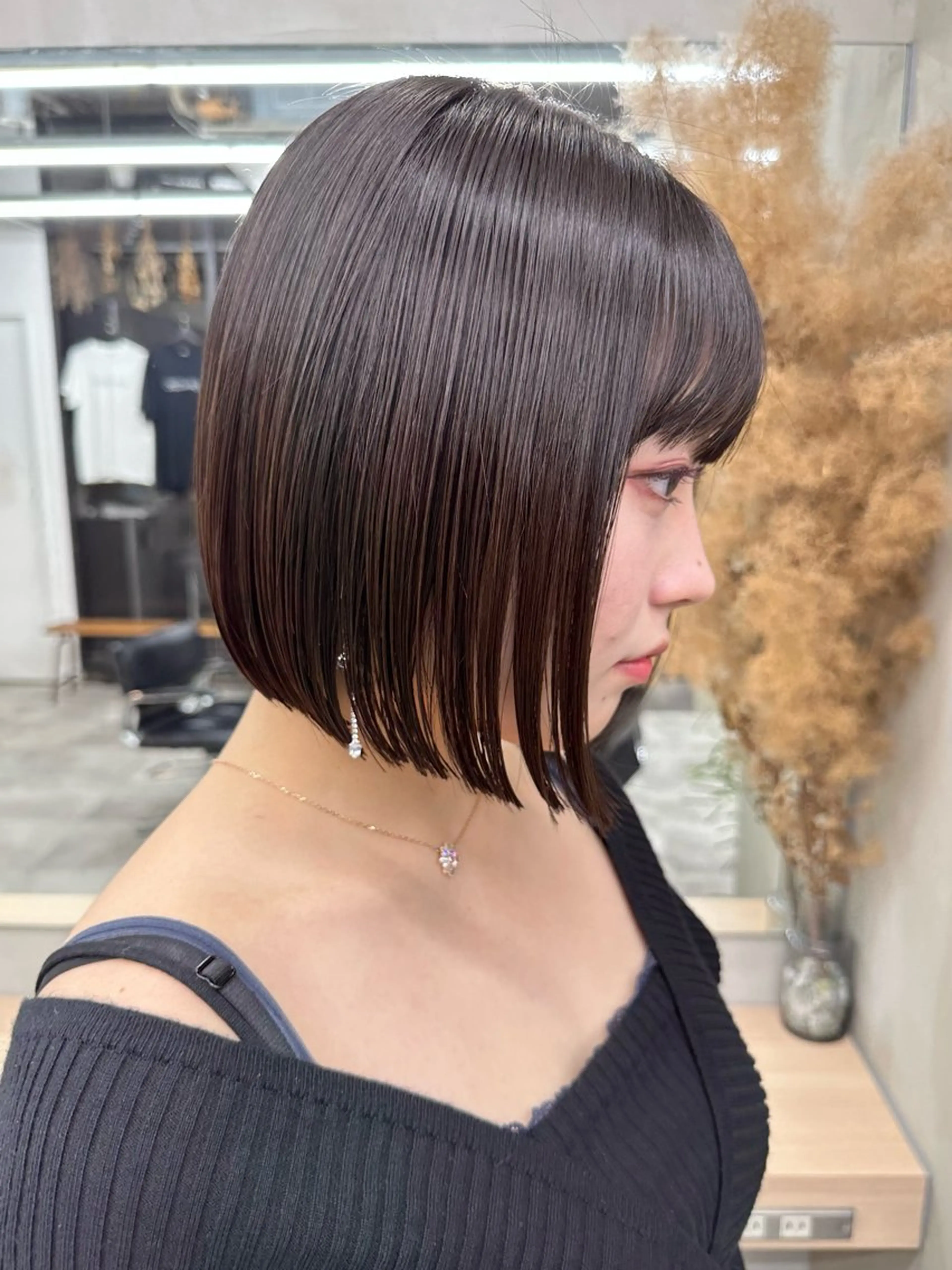 ミディアム カット ヘアカラー 髪質改善/美髪矯正/ 小顔ボブNANAのヘアスタイル