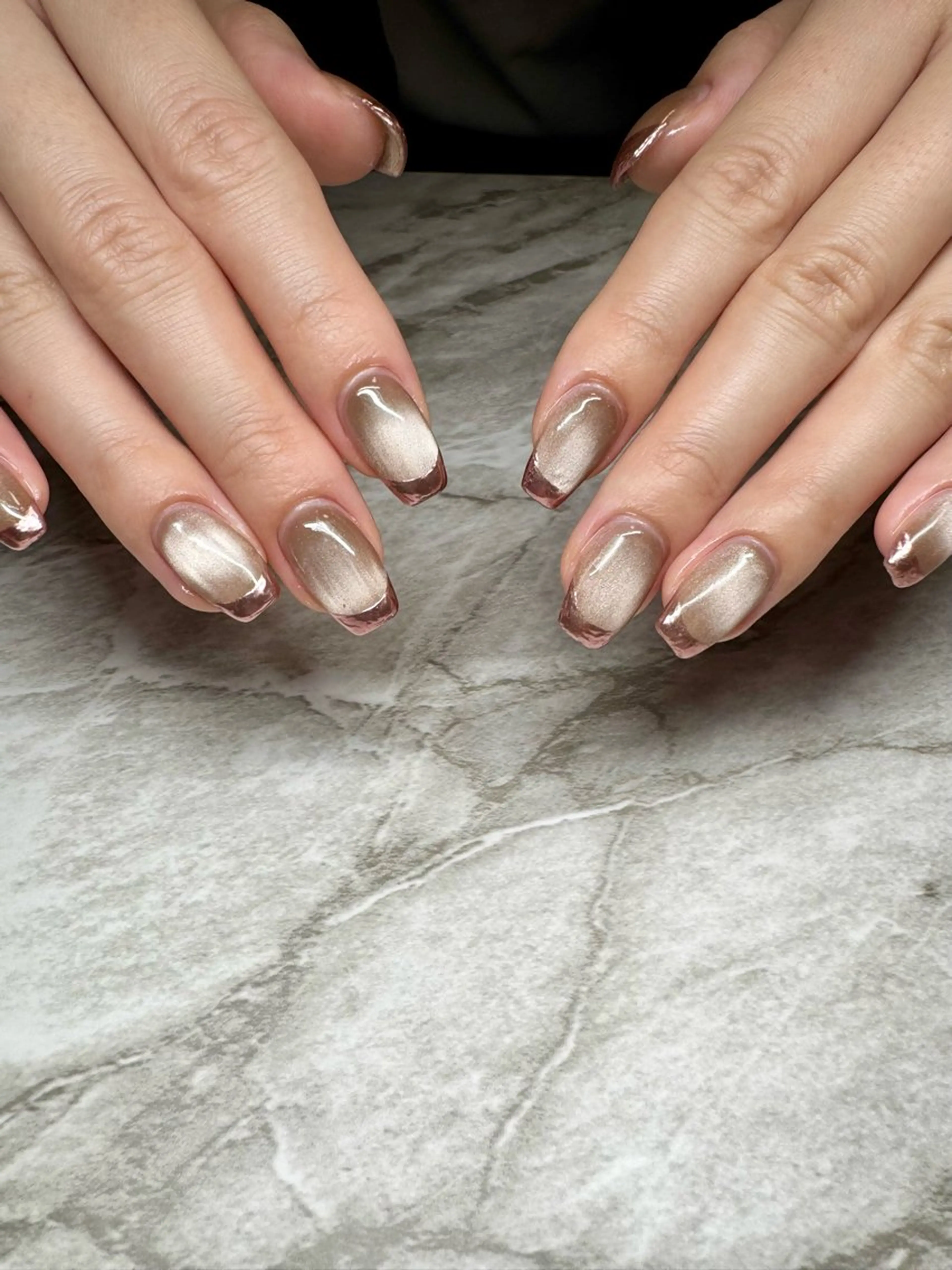 ネイル フレンチネイル ミラーネイル ハンドネイル フットネイル ハンドケア nail salon  AlgeTy所属・✴︎:.｡. MAKI.｡.:✴︎のネイルデザイン