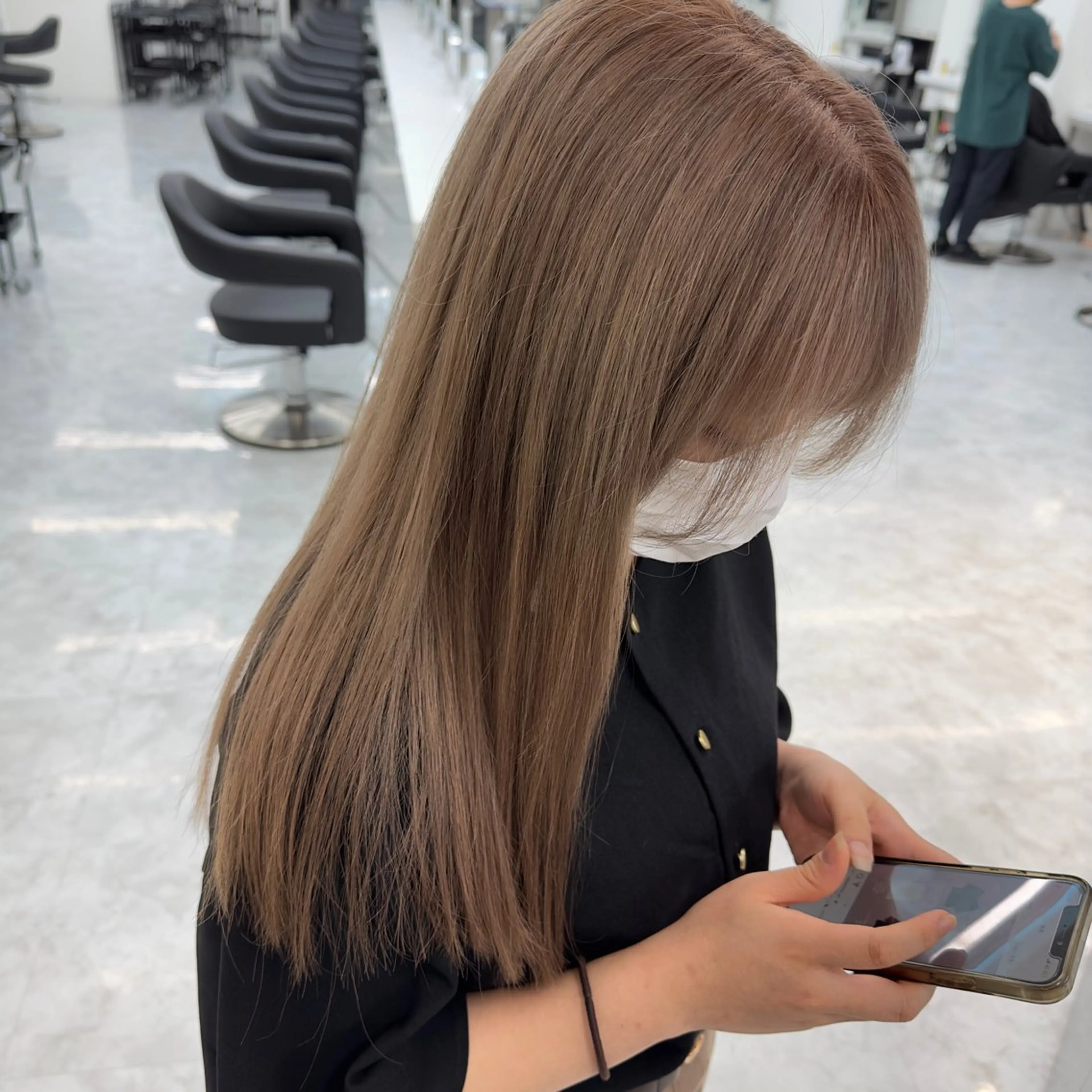 ロング カラー ダブルカラー 韓国ヘアKYONのヘアスタイル