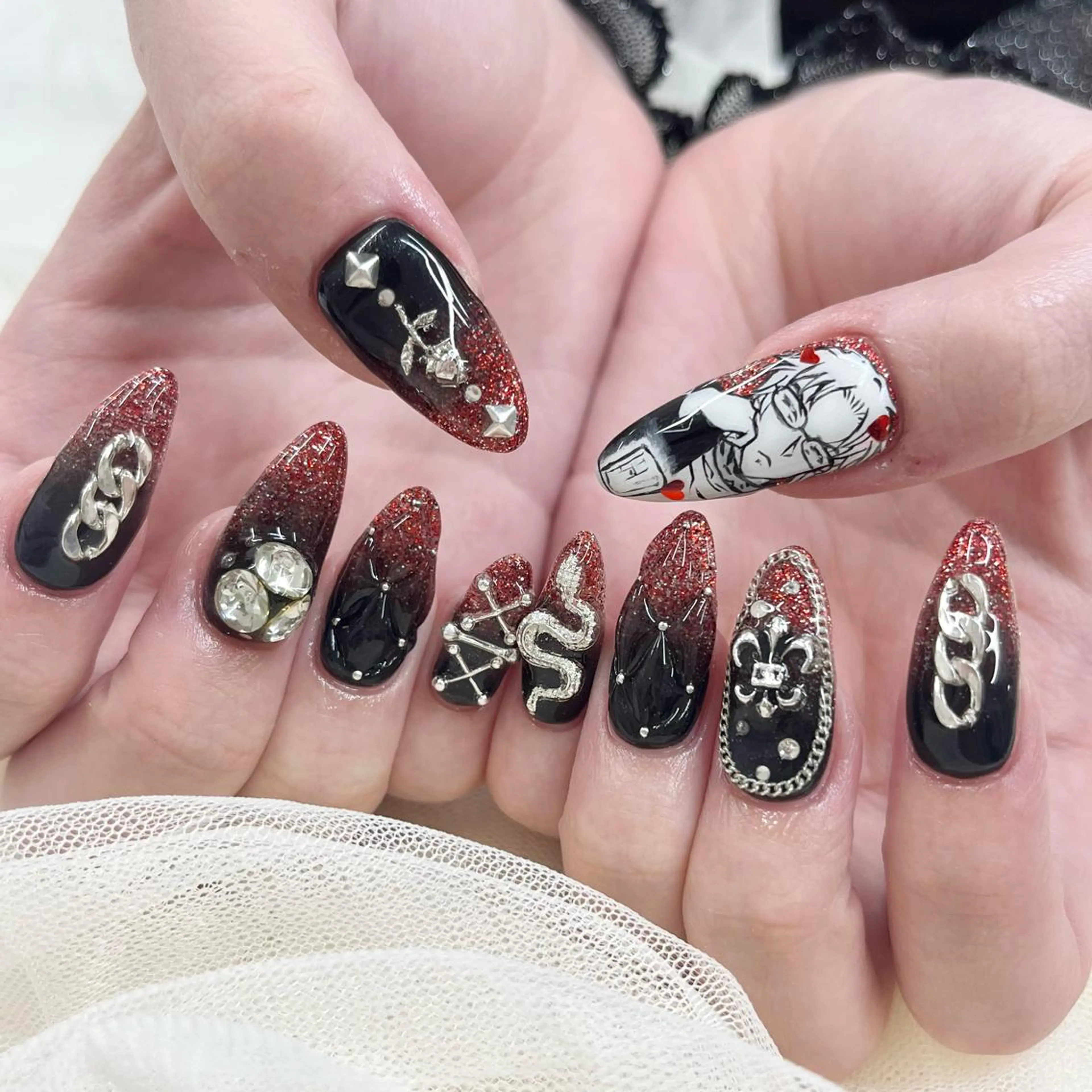 ロング ネイル 持ち込み ハンドネイル 池袋痛ネイル Nok. 渡辺のネイルデザイン