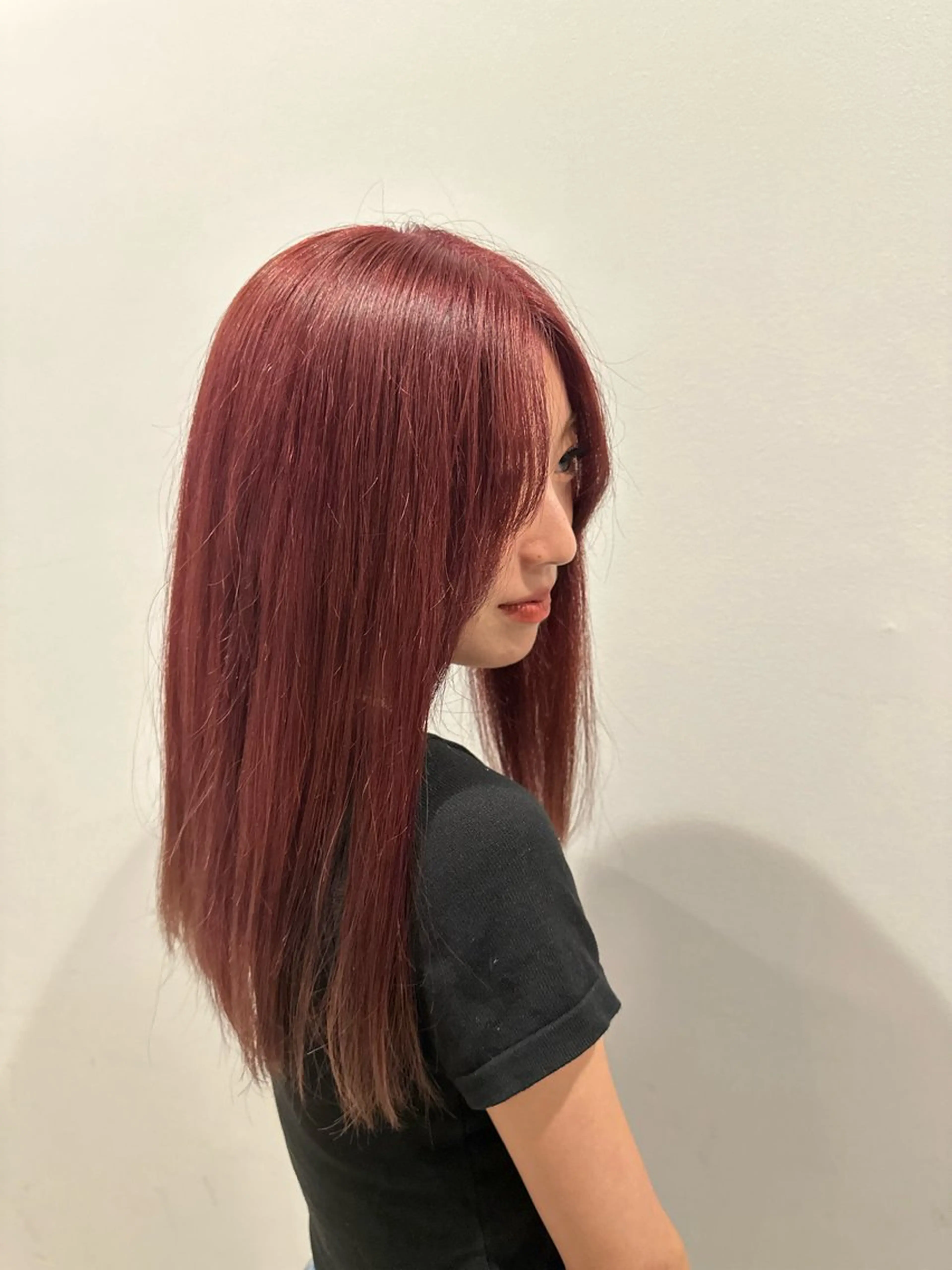 ロング カラー ヘアアレンジ ピンクカラー 韓国風ヘア AYAKASA 暖色カラー/レイヤーのヘアスタイル