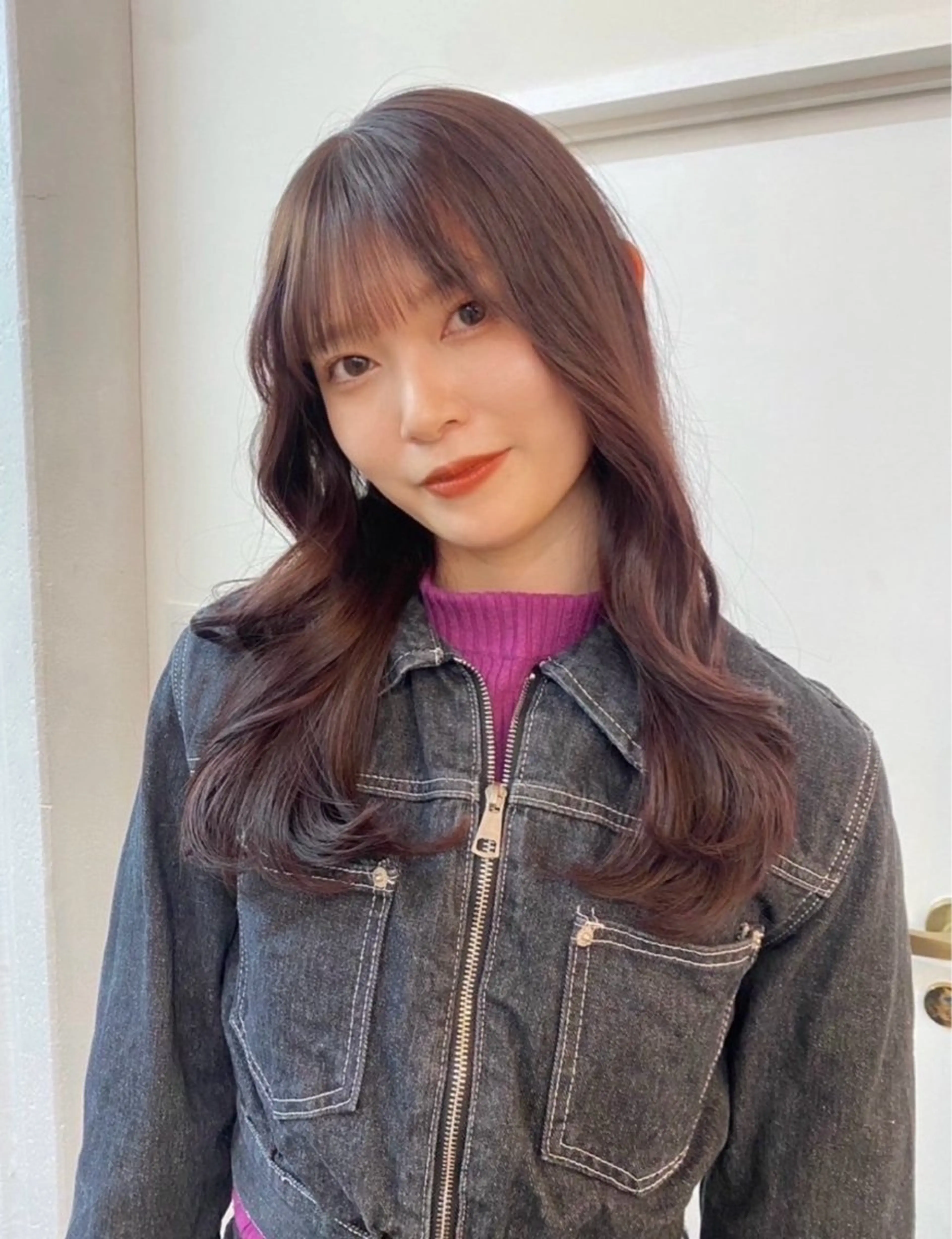 セミロング カラー ヘアカラー トリートメント Koharu🍓/ 透明感/ツヤ髪のヘアスタイル