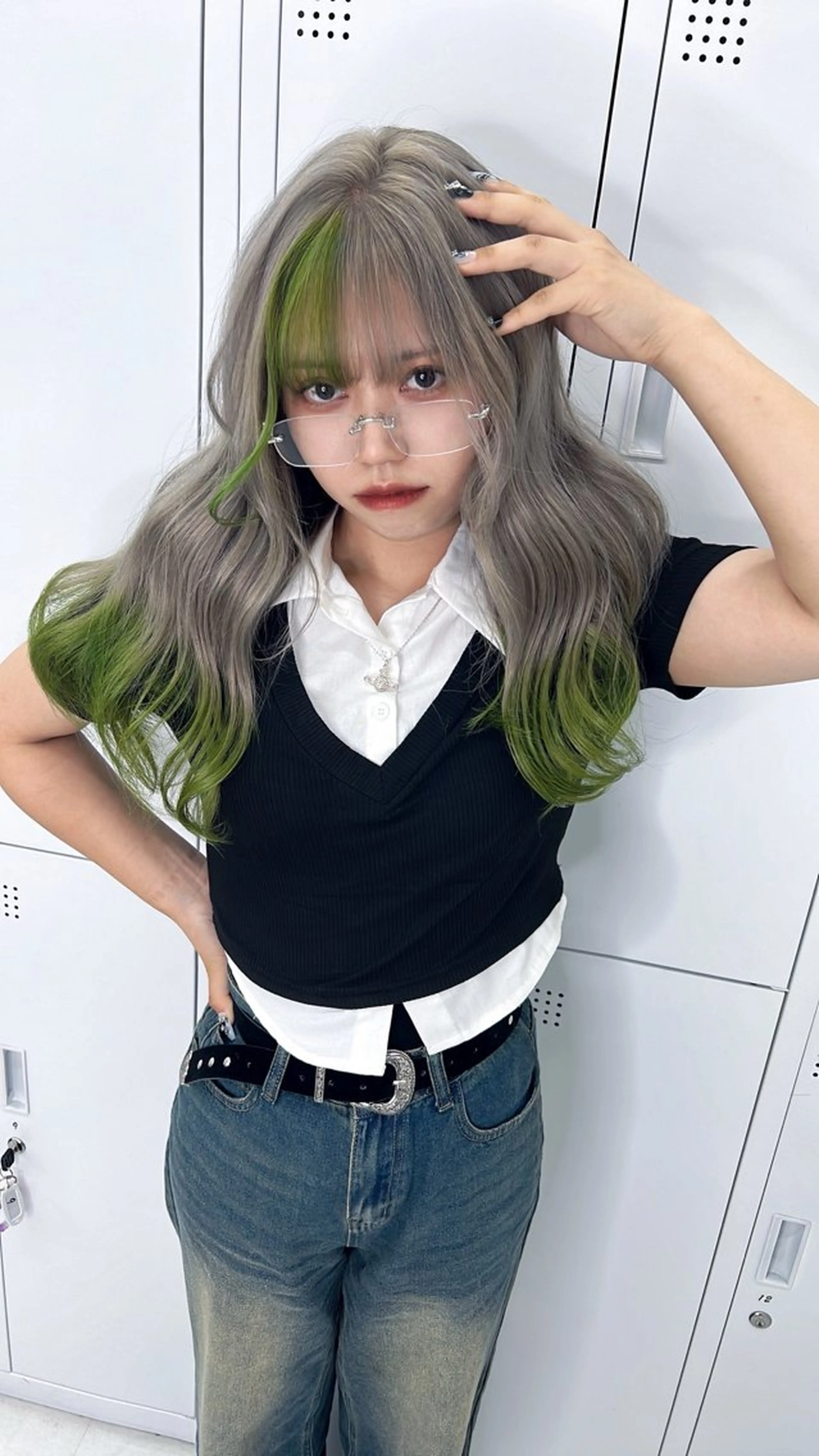 ロング カラー ブリーチ デザインカラー ENGOL 名古屋栄所属・萩野下 かきのヘアスタイル