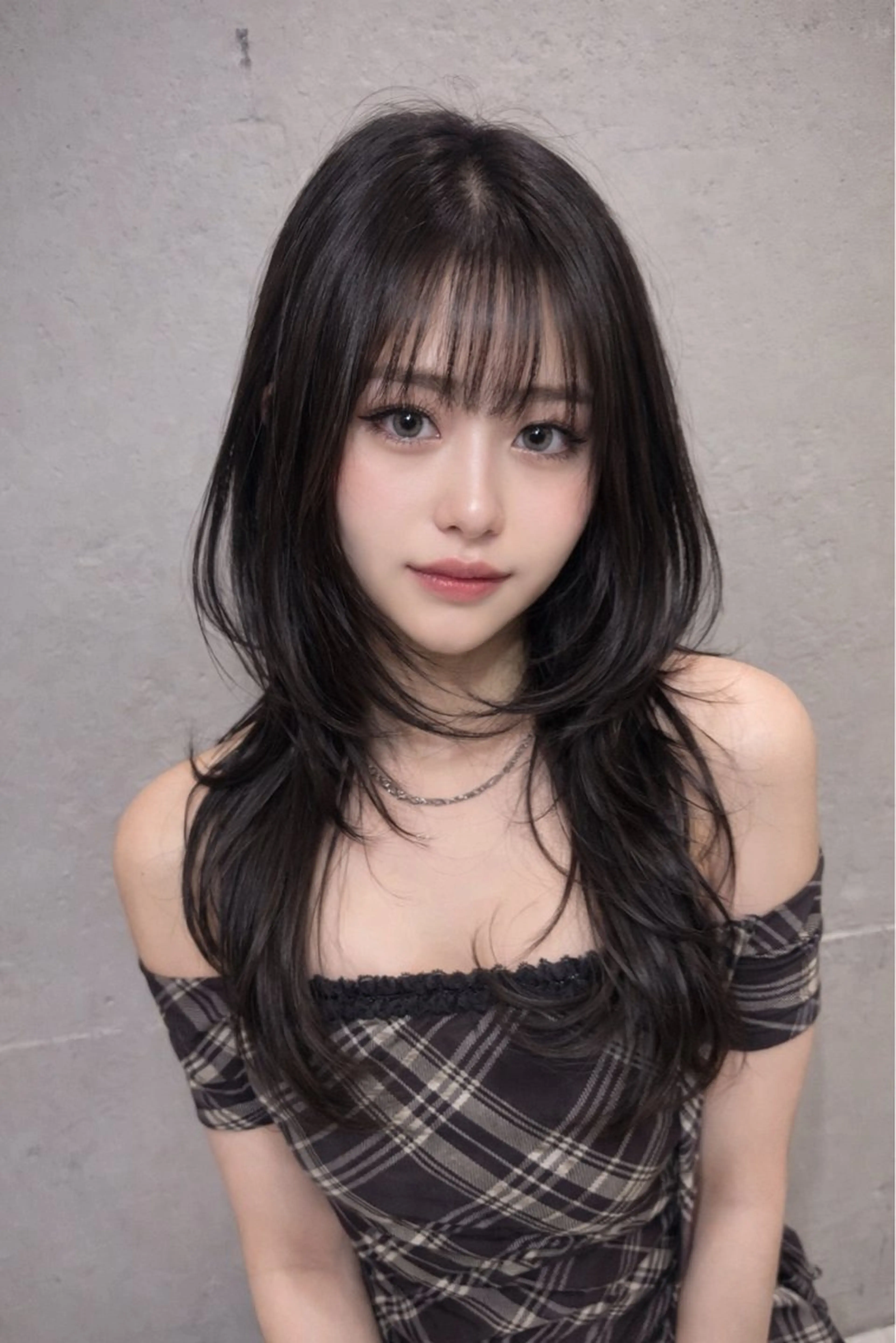 ロング カラー ヘアアレンジ カット ヘアカラー トリートメント ヘッドスパ ヘアセット 韓国レイヤーカット /韓国トレンドカラーのヘアスタイル