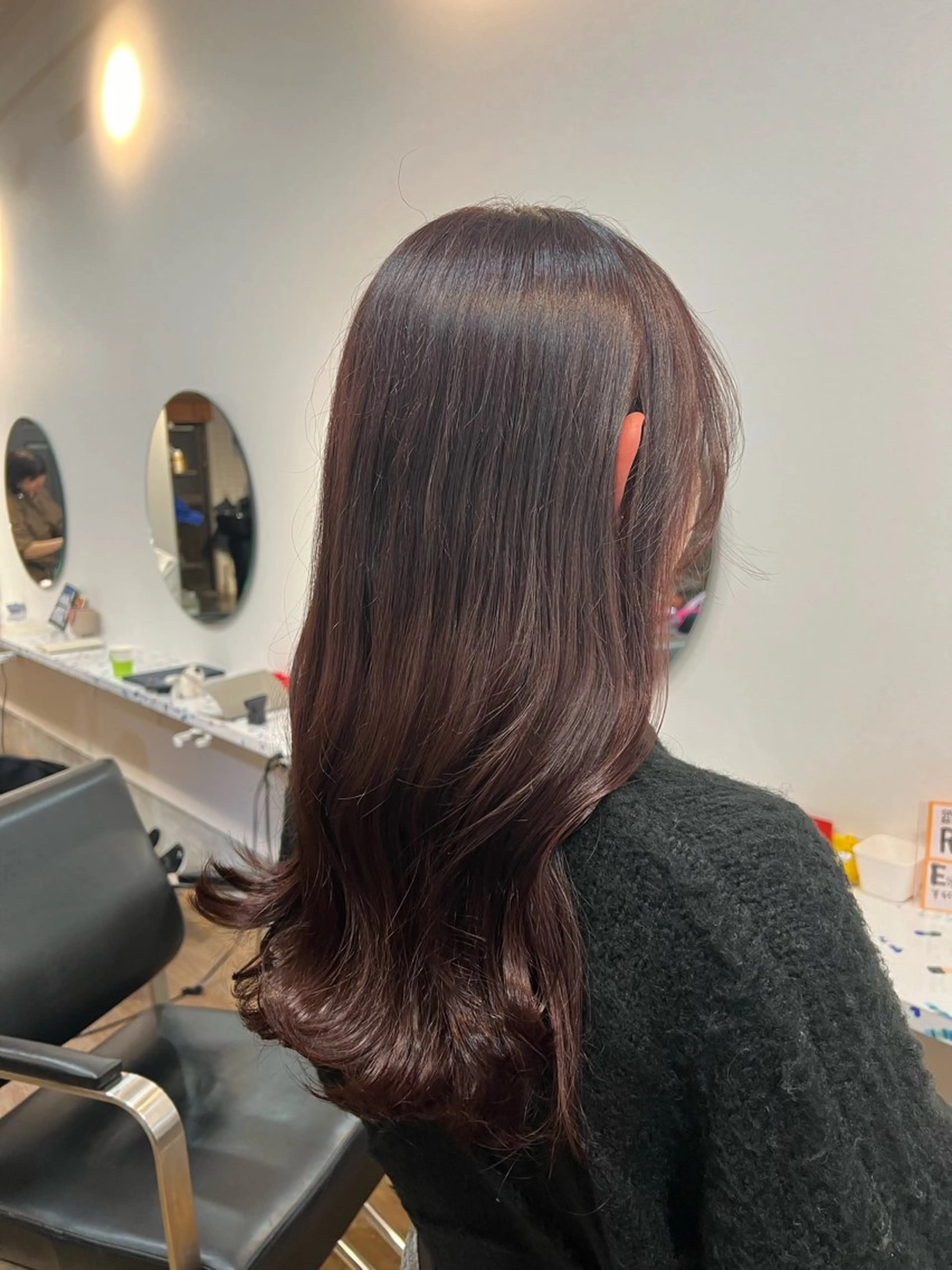 セミロング カラー ブラウンカラー ピンクカラー ピンクブラウン イシイ ハルナ 🤍のヘアスタイル