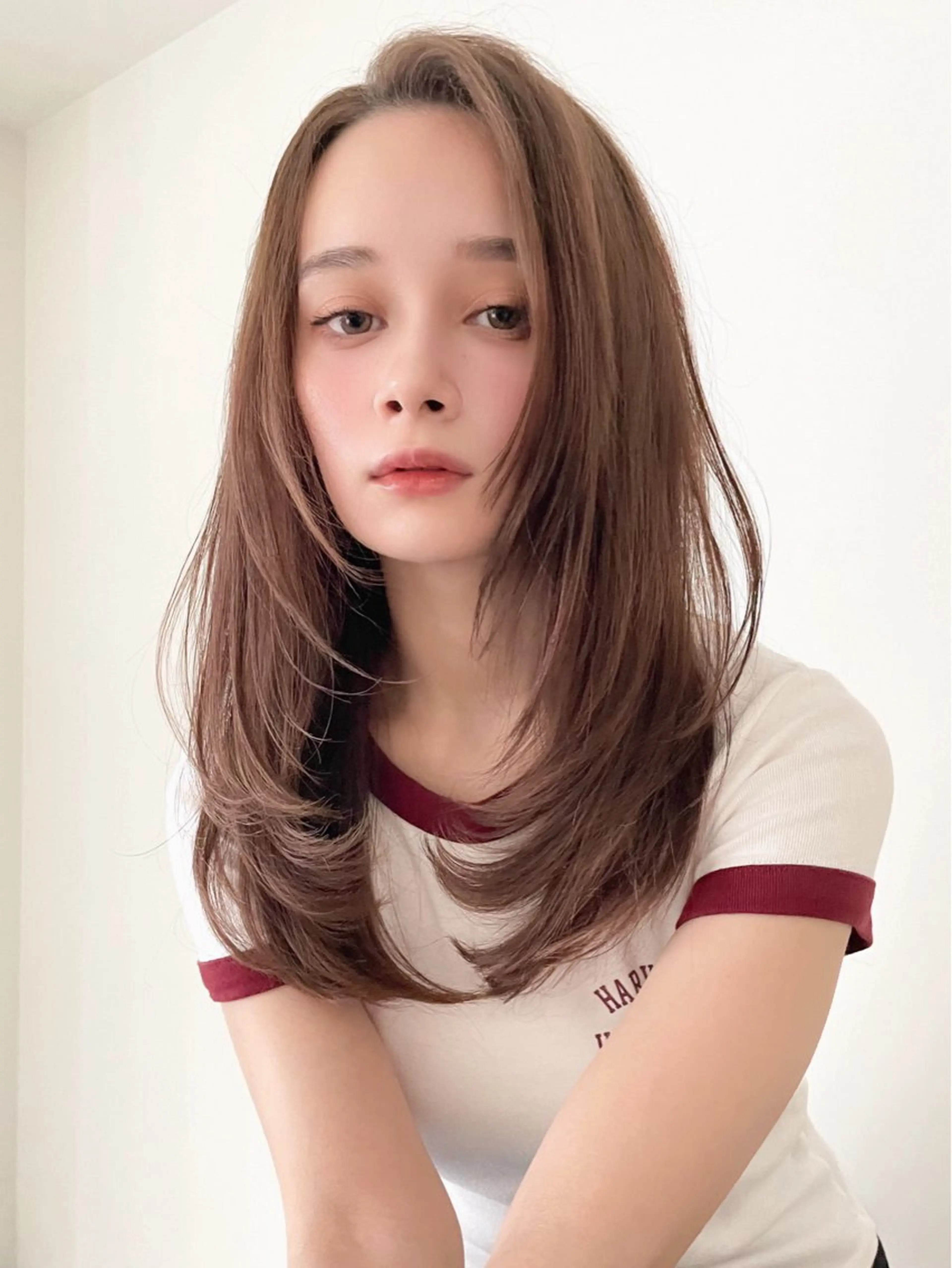 ロング カラー ブラウンカラー 小顔ボブ jilblanカホのヘアスタイル