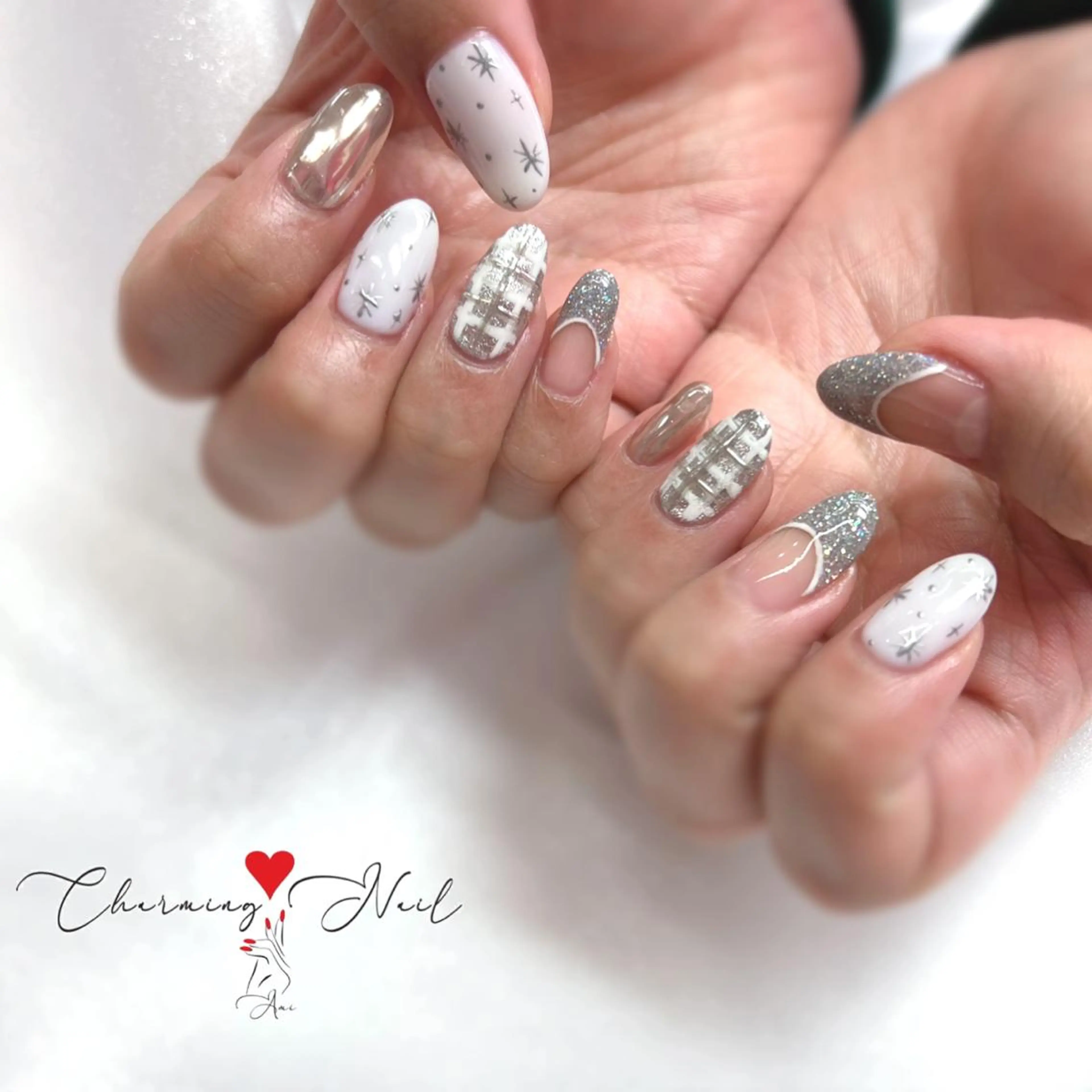 ネイル アートネイル フラッシュネイル キラキラネイル ニュアンスネイル 冬ネイル Charming❤️Nail所属・Nailist Amiのその他イメージ