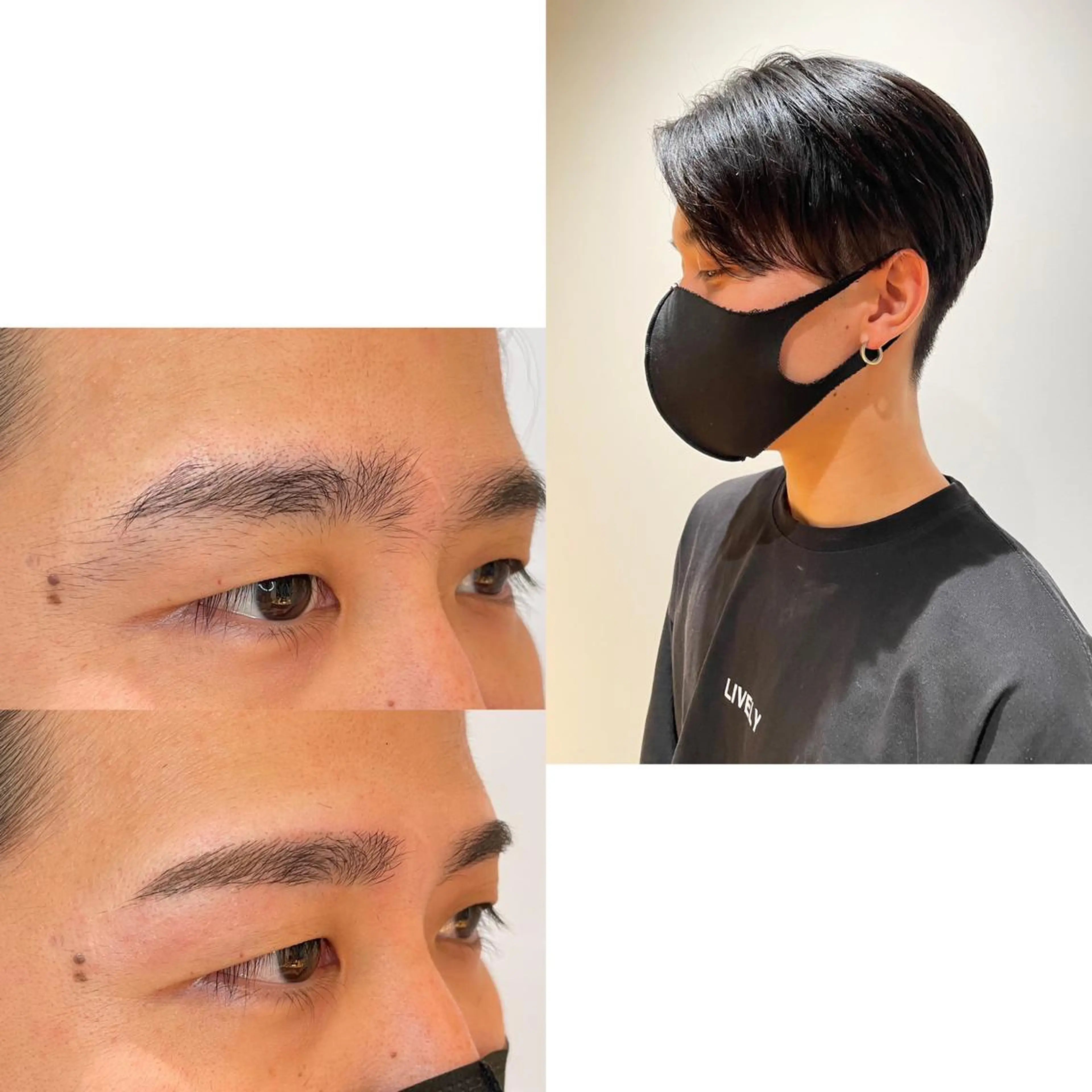 メンズ アイブロウ 眉毛ワックス脱毛 gotoday　shaire　saron所属・miu. ボブ/透け感カラーのヘアスタイル