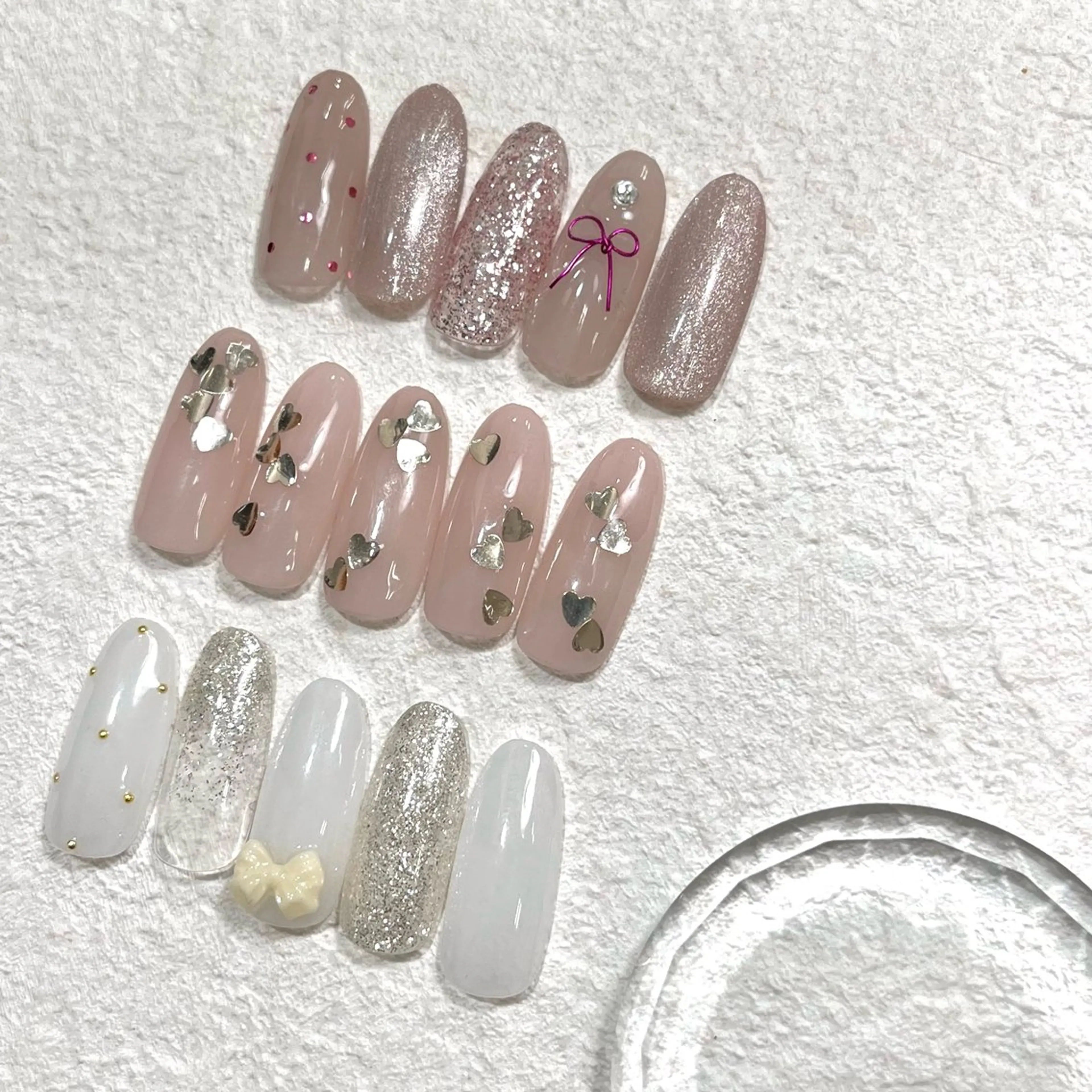 ネイル オーロラネイル チークネイル ガーリー ハート キラキラネイル ハンドネイル para ☀︎ sol by BECK所属・Para Sol nail　Maoのネイルデザイン