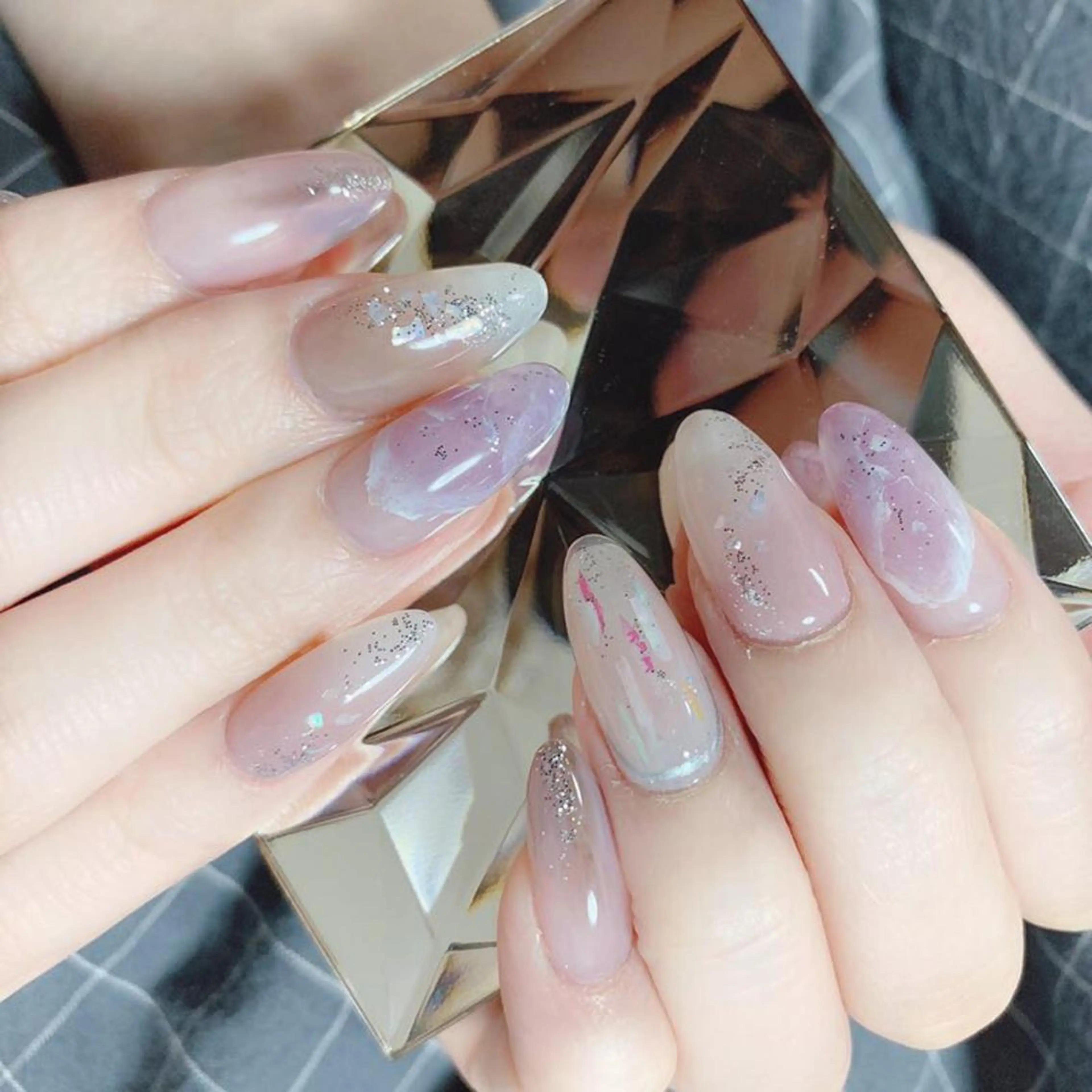 セミロング ネイル ハンドネイル 長さ出し専門 nynaのネイルデザイン