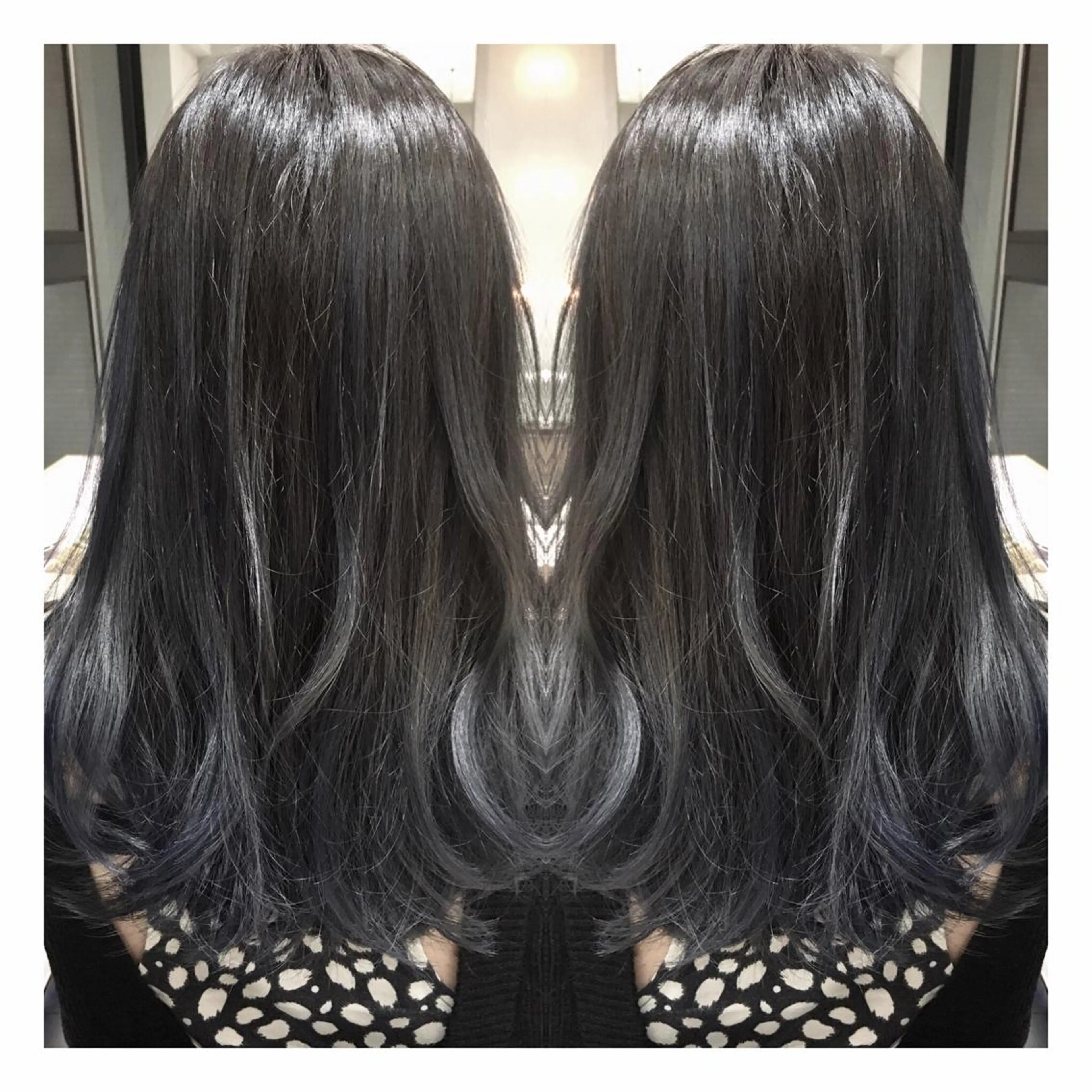 ミディアム カラー グラデーションカラー ネイビーカラー 竹之内 蔵人のヘアスタイル