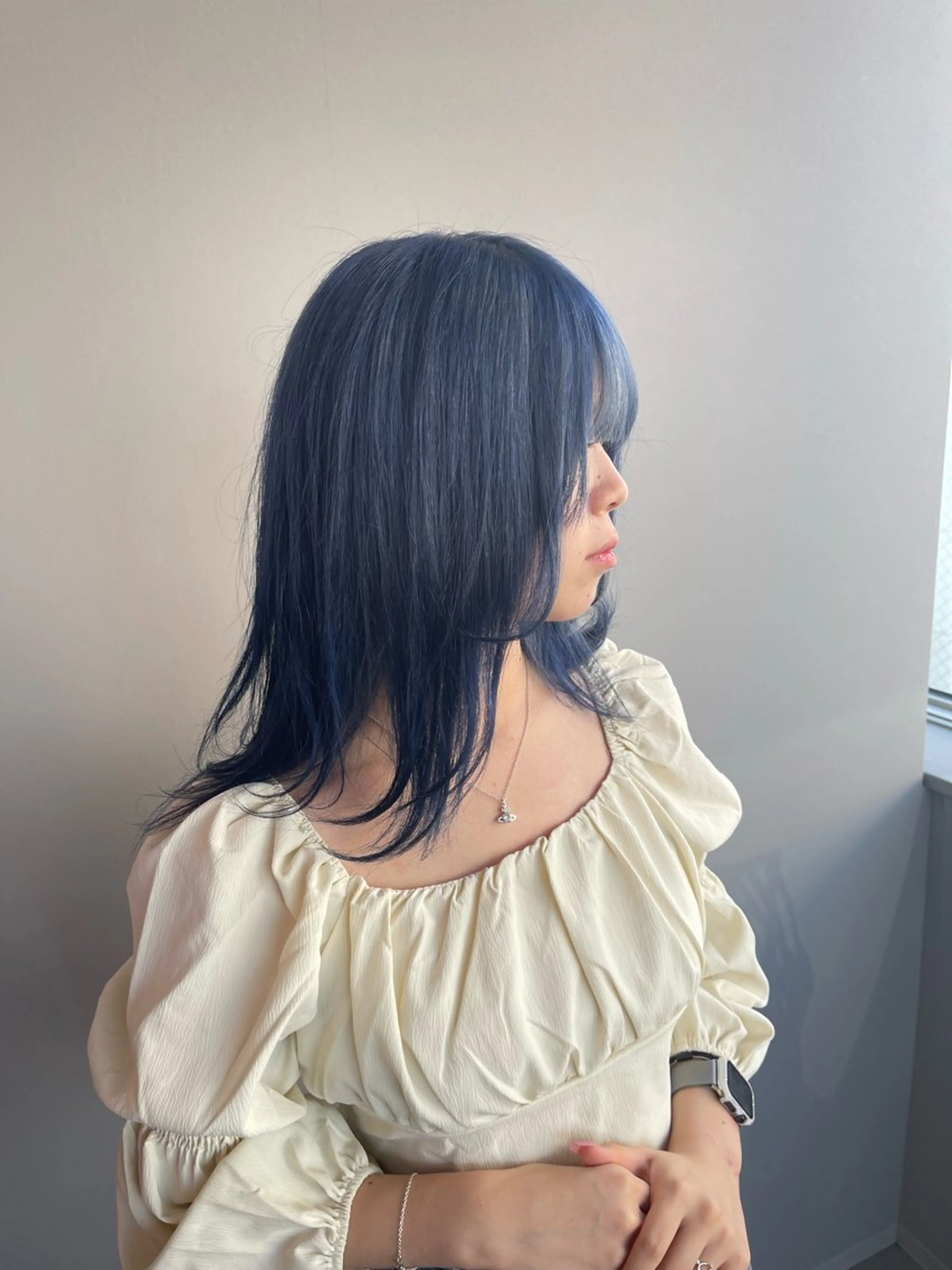 セミロング カラー ブルーカラー カット ヘアカラー 透明感カラー/艶髪/ エクステ/HIROのヘアスタイル