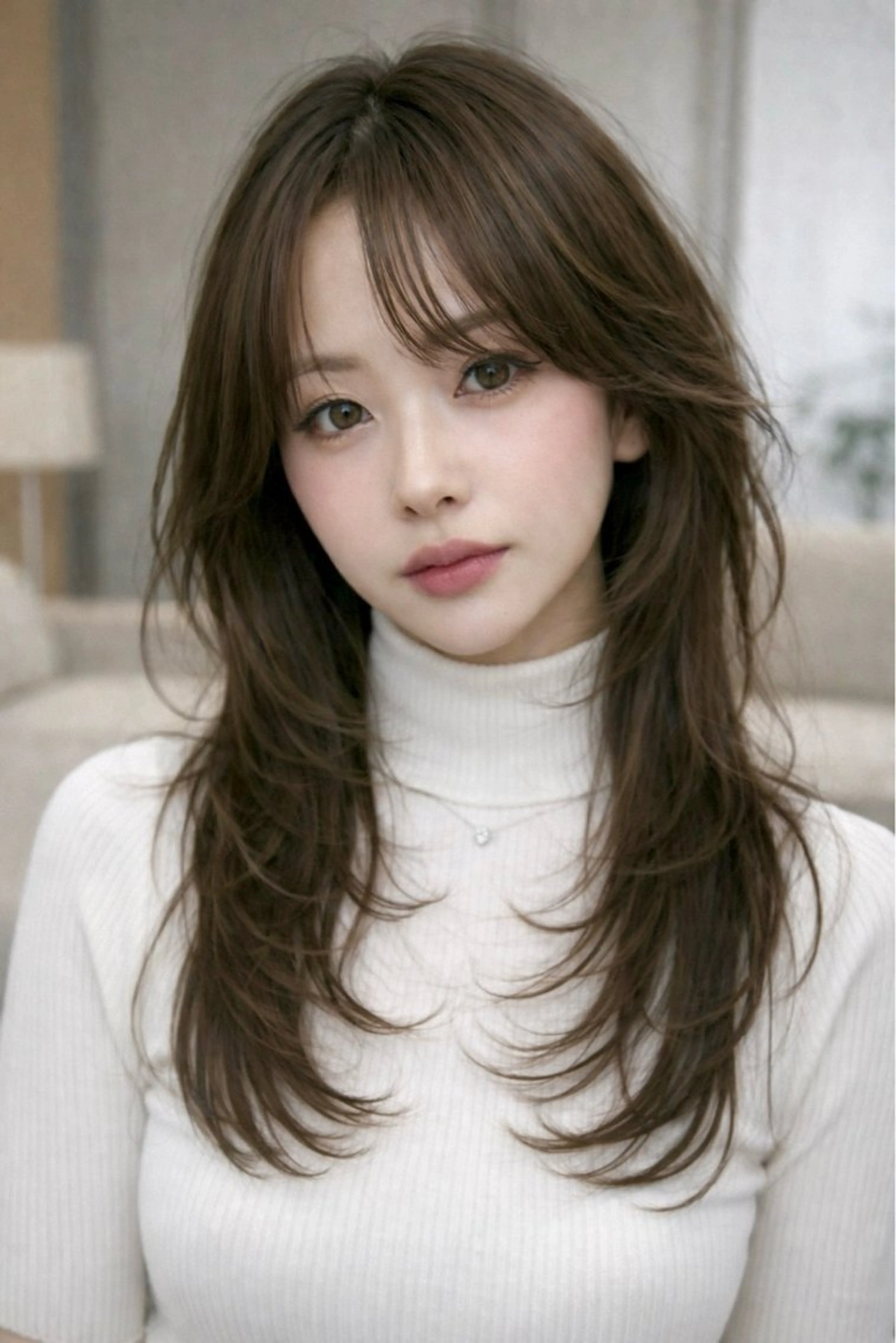 ロング カラー カット ヘアカラー トリートメント y2k✩︎⡱レイヤー ウルフ/オリーブ🍀のヘアスタイル