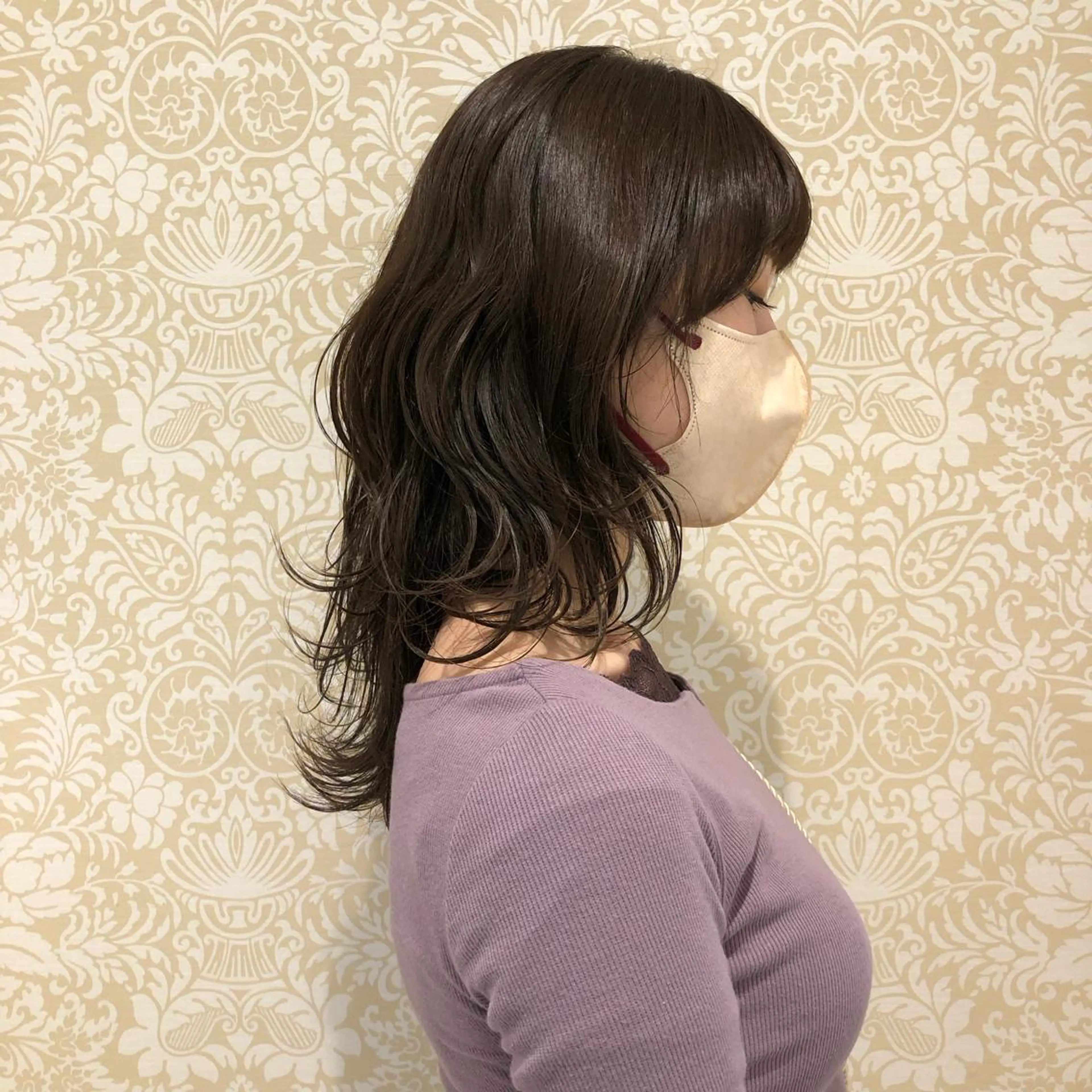 セミロング カラー カット ヘアカラー トリートメント 🐠寒色系×パーマ 櫻井　麿偉🐏のヘアスタイル