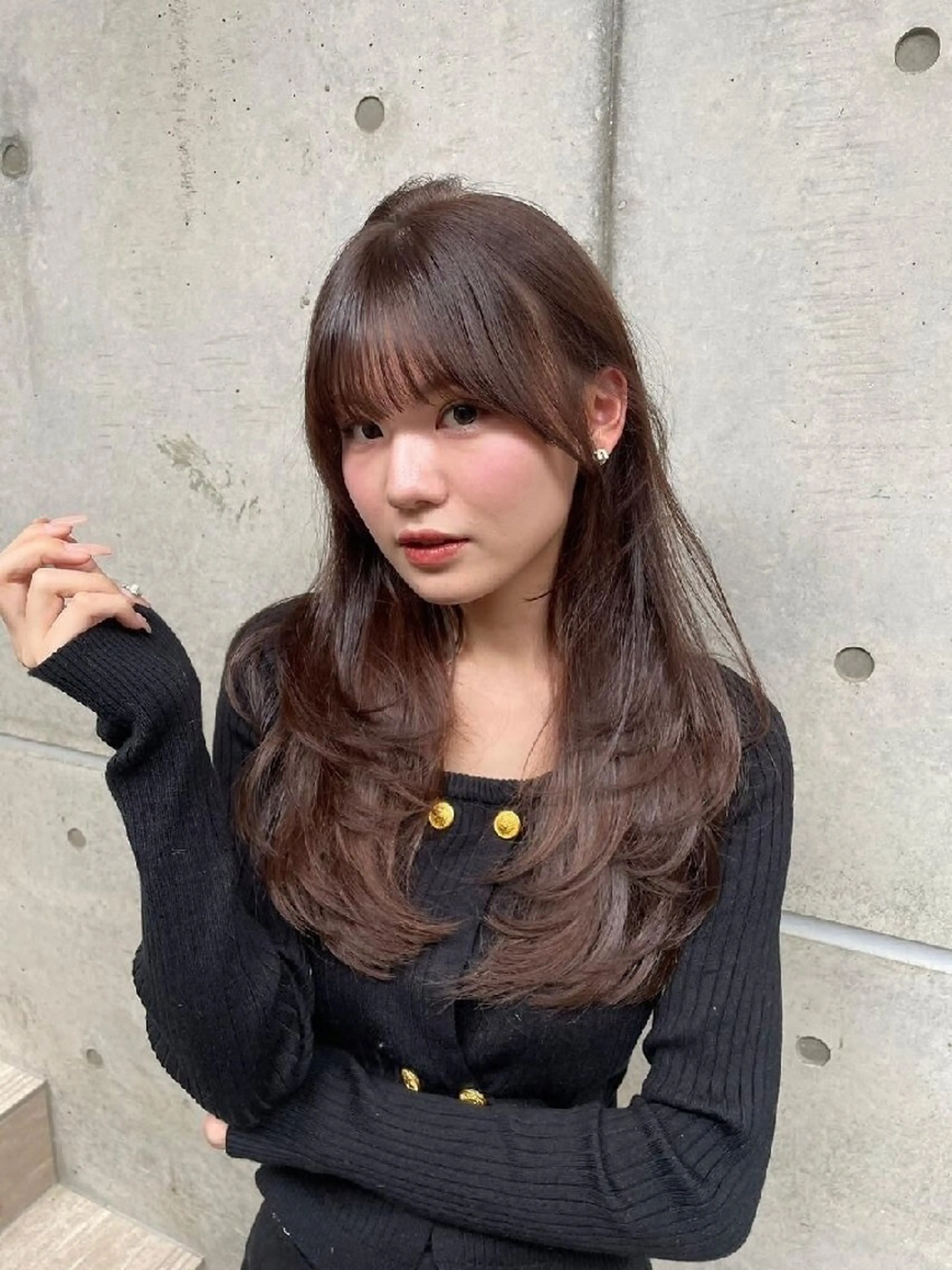 カラー ロング カット ヘアカラー トリートメント Lond Roleのヘアスタイル