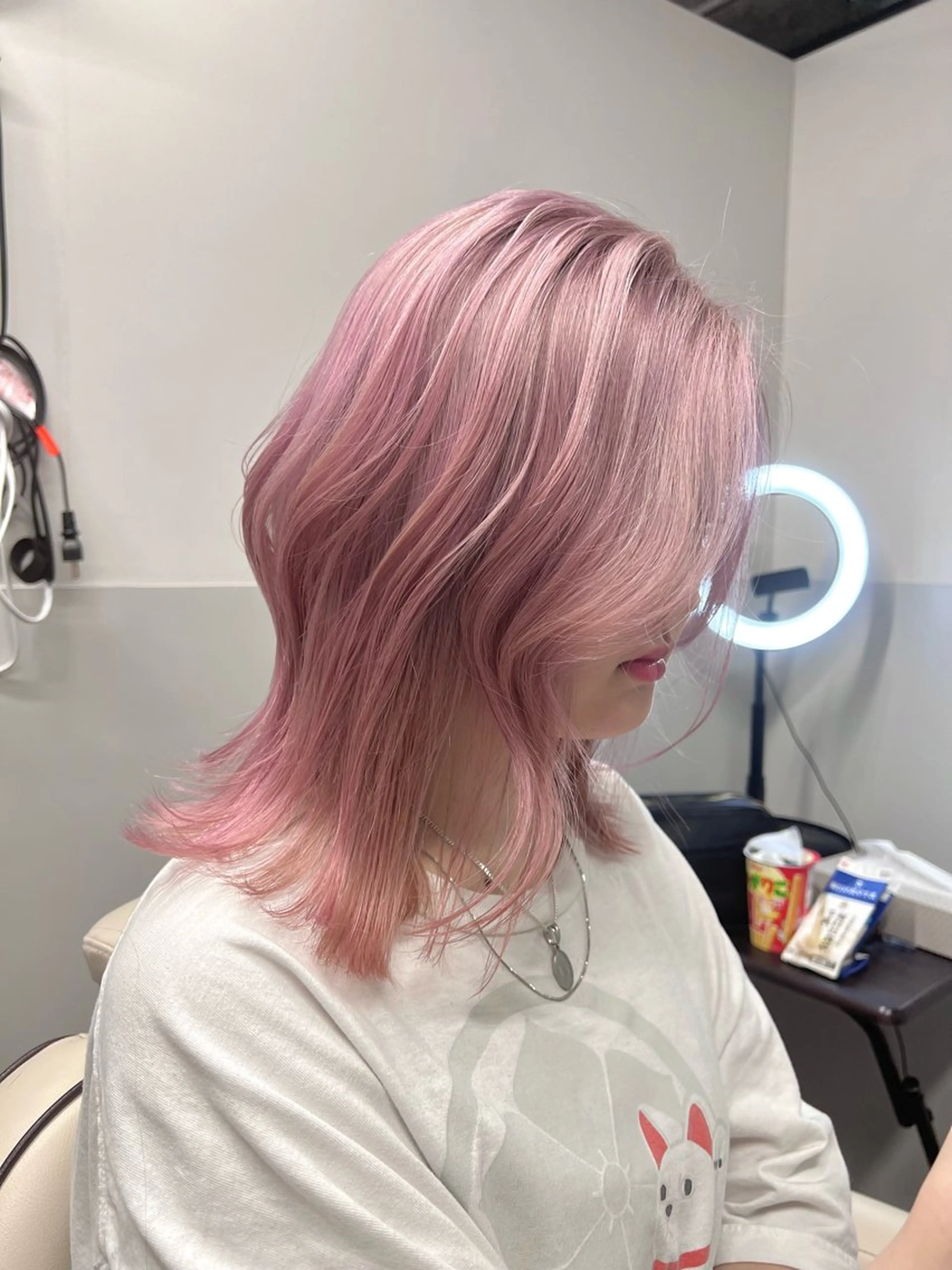 ミディアム カラー EGO所属・ブリーチカラー💖 rukaのヘアスタイル