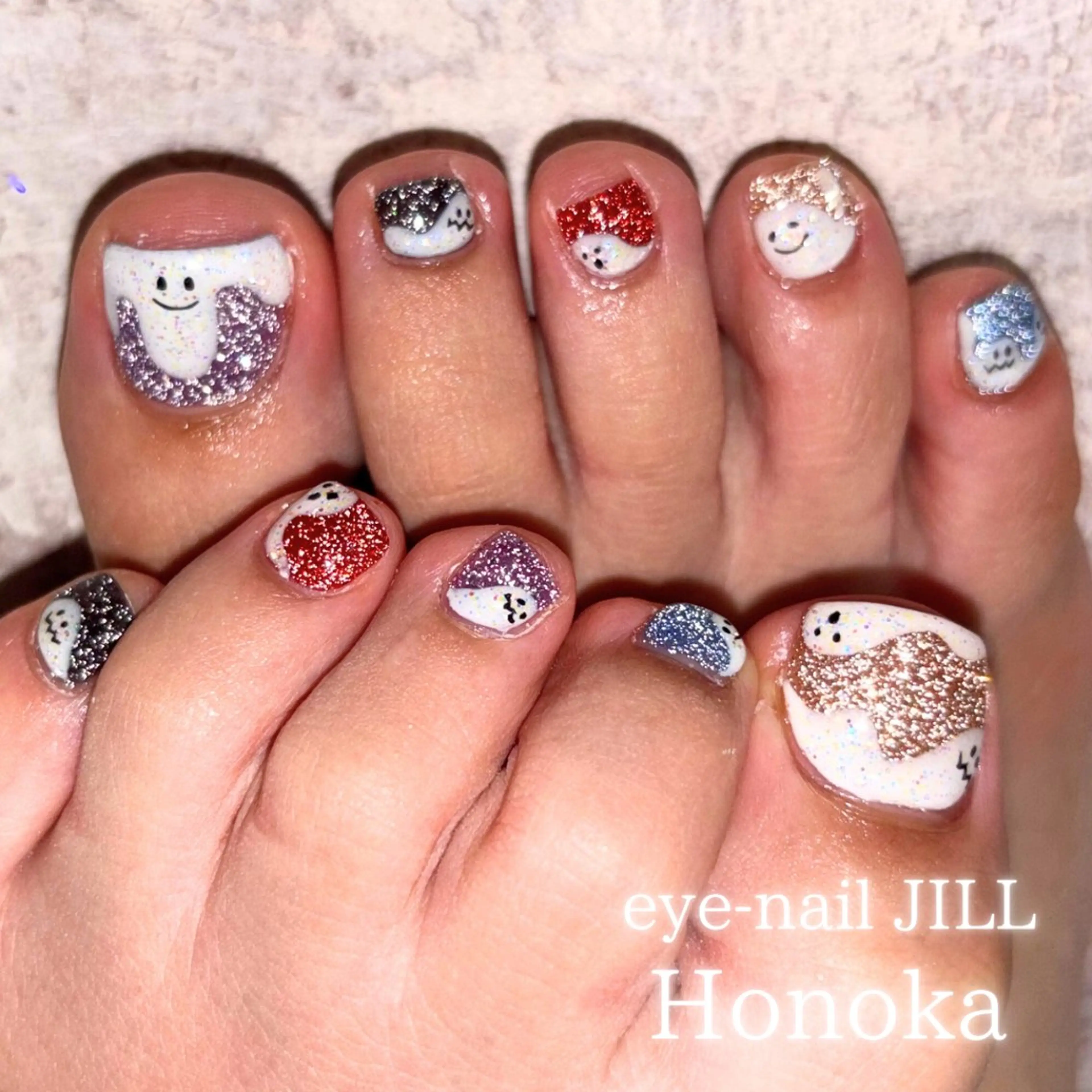 ネイル フラッシュネイル ハロウィン ラメ(グリッター) ハンドネイル JILL Honokaのネイルデザイン