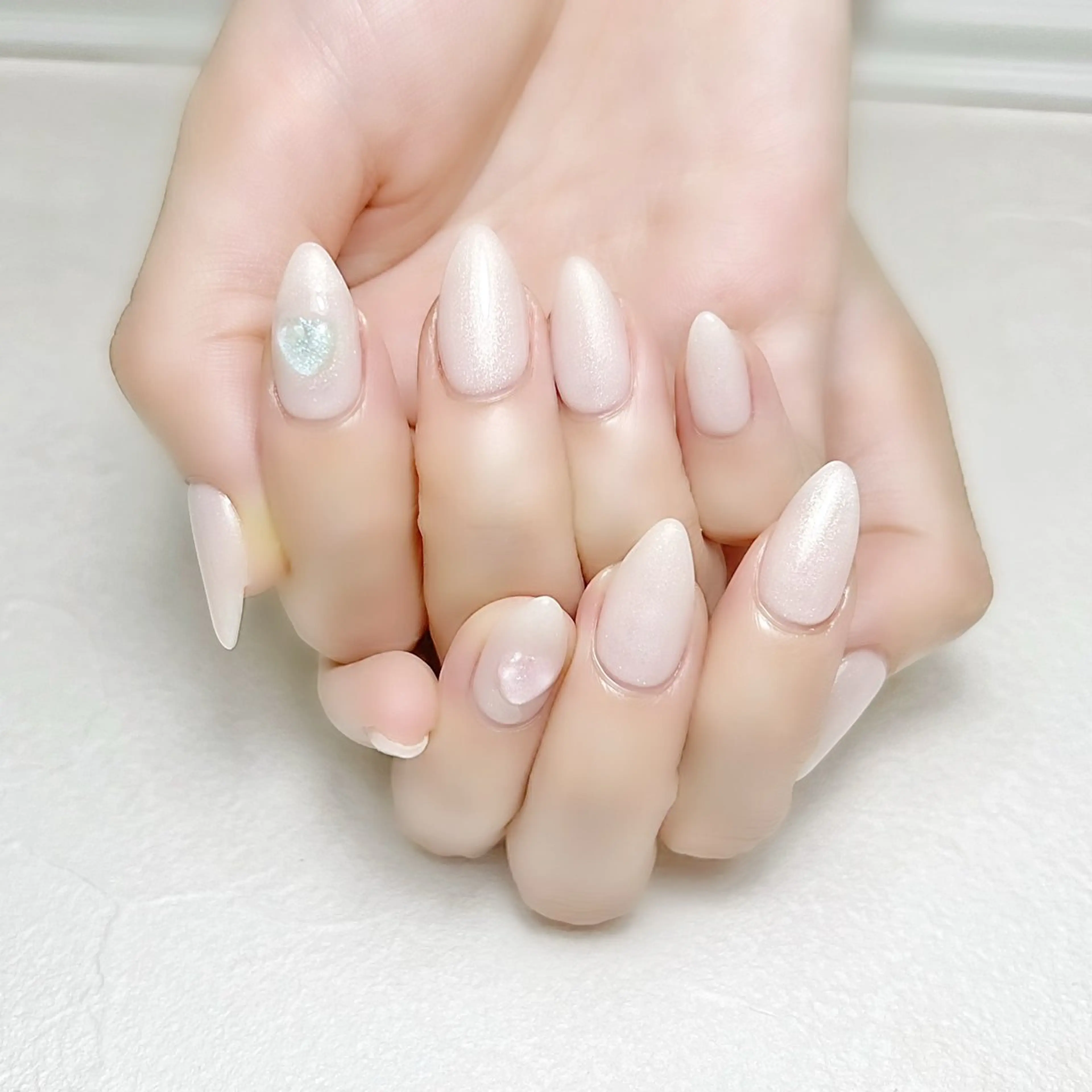 ネイル ハート オフィスネイル ワンカラーネイル 春ネイル rouse nail RISATOのネイルデザイン