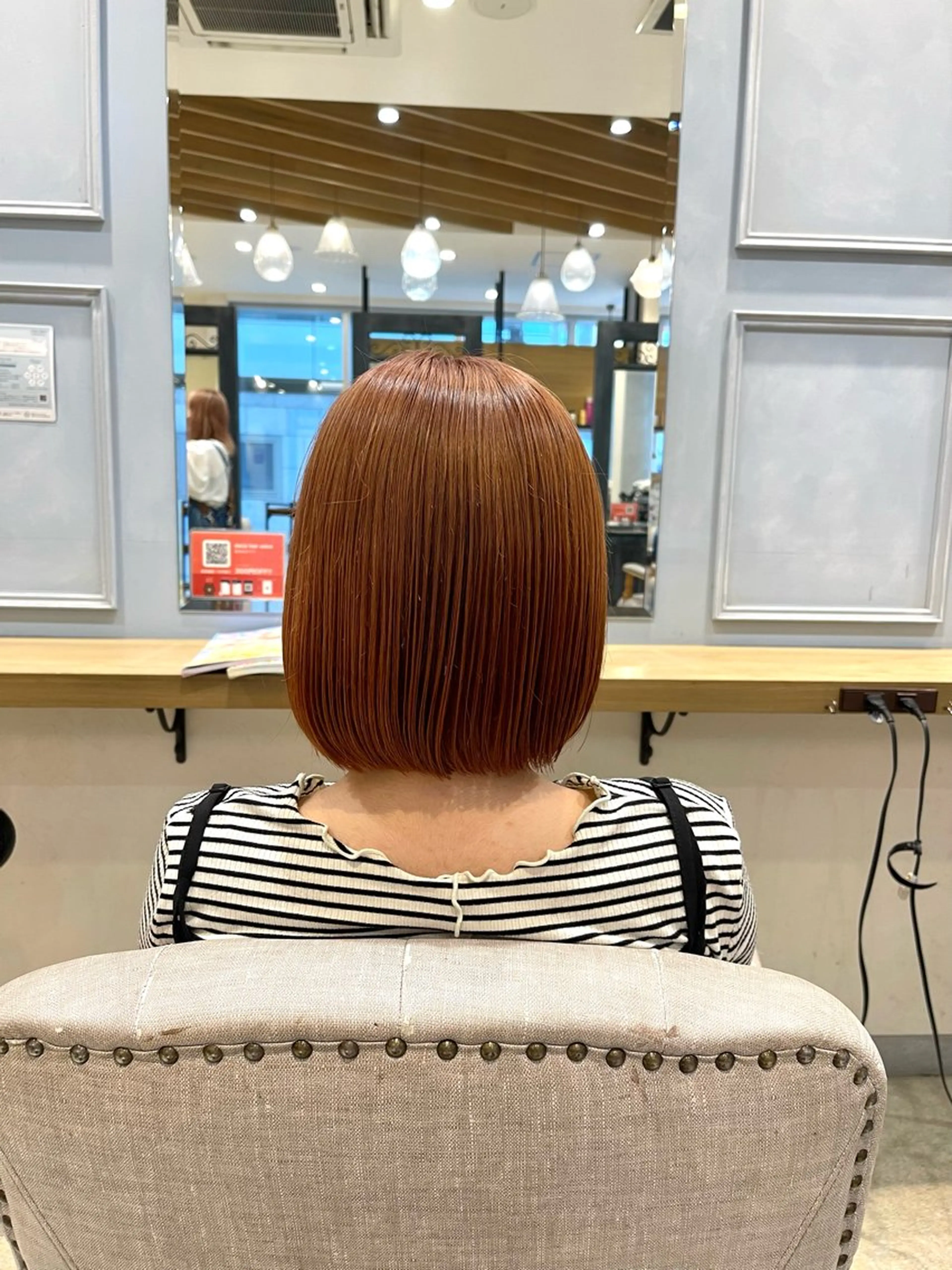 ミディアム カラー ブラウンカラー オレンジ オレンジブラウン ショート/ボブ アンドウ☺︎のヘアスタイル