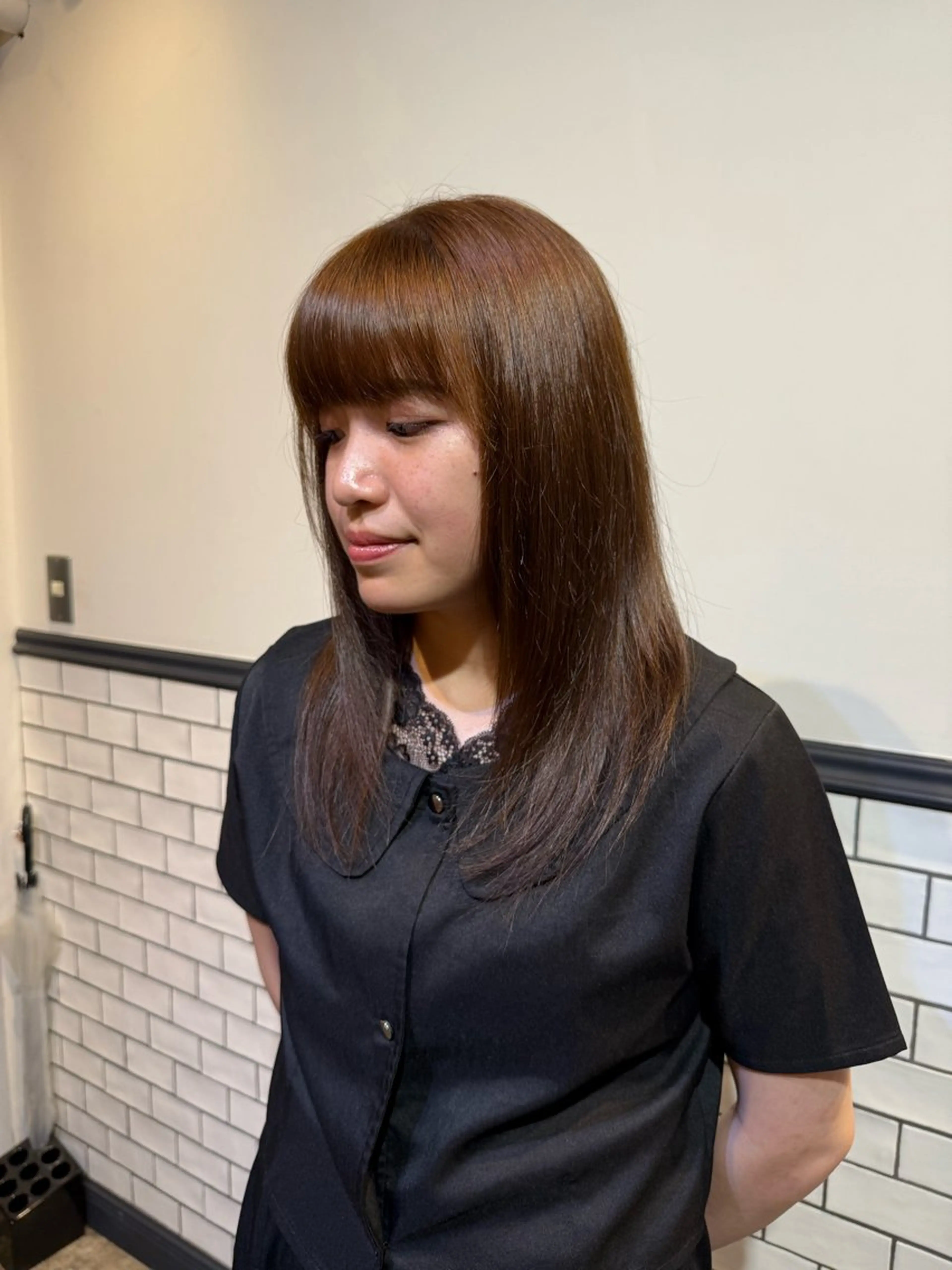 ミディアム ヘアカラー knock烏丸御池 Nodoka🎧のヘアスタイル