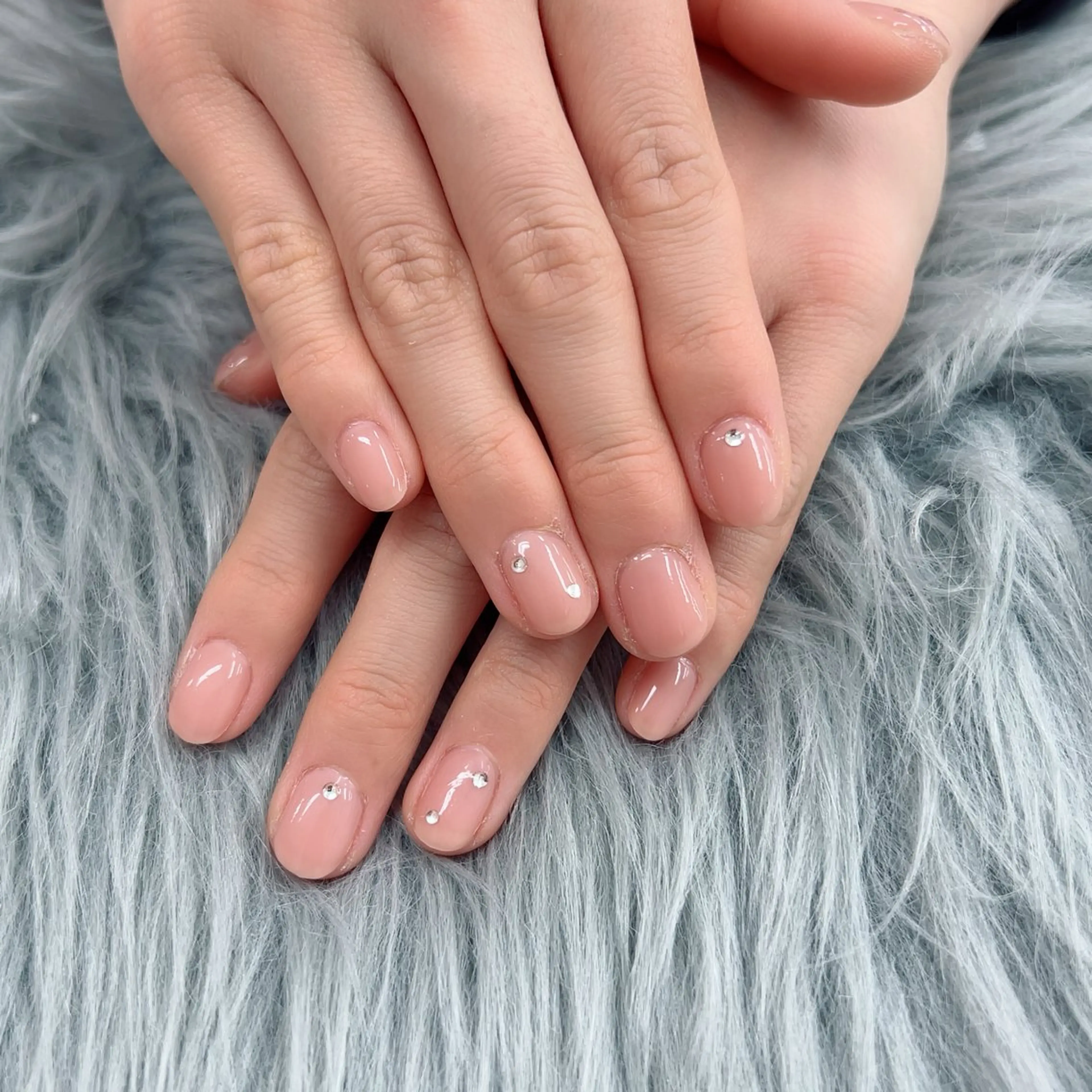 ネイル ピンク ストーンネイル ハンドネイル Bianca立川店 saitoのネイルデザイン