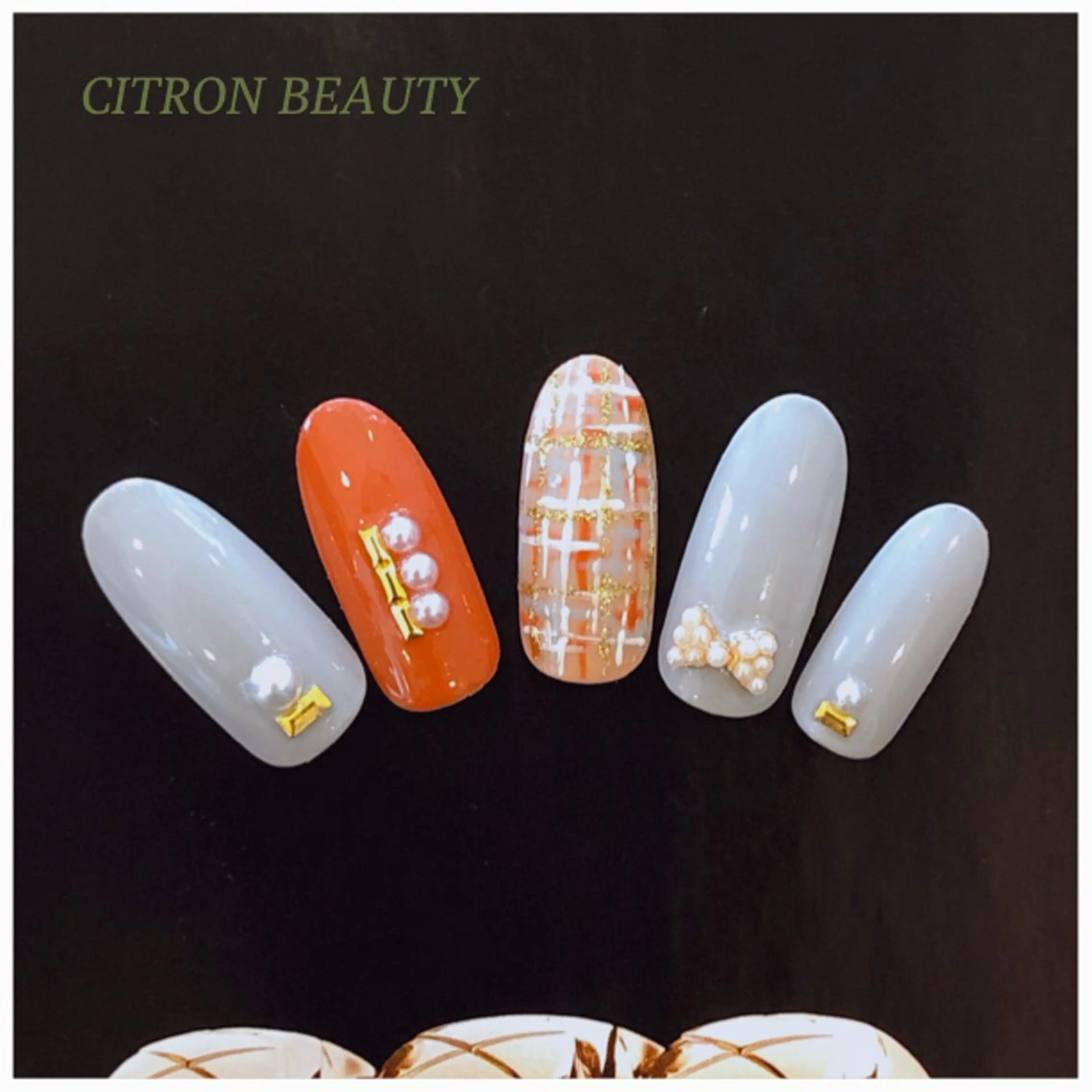 ネイル ツイードネイル CITRON NAIL💅練習生のネイルデザイン