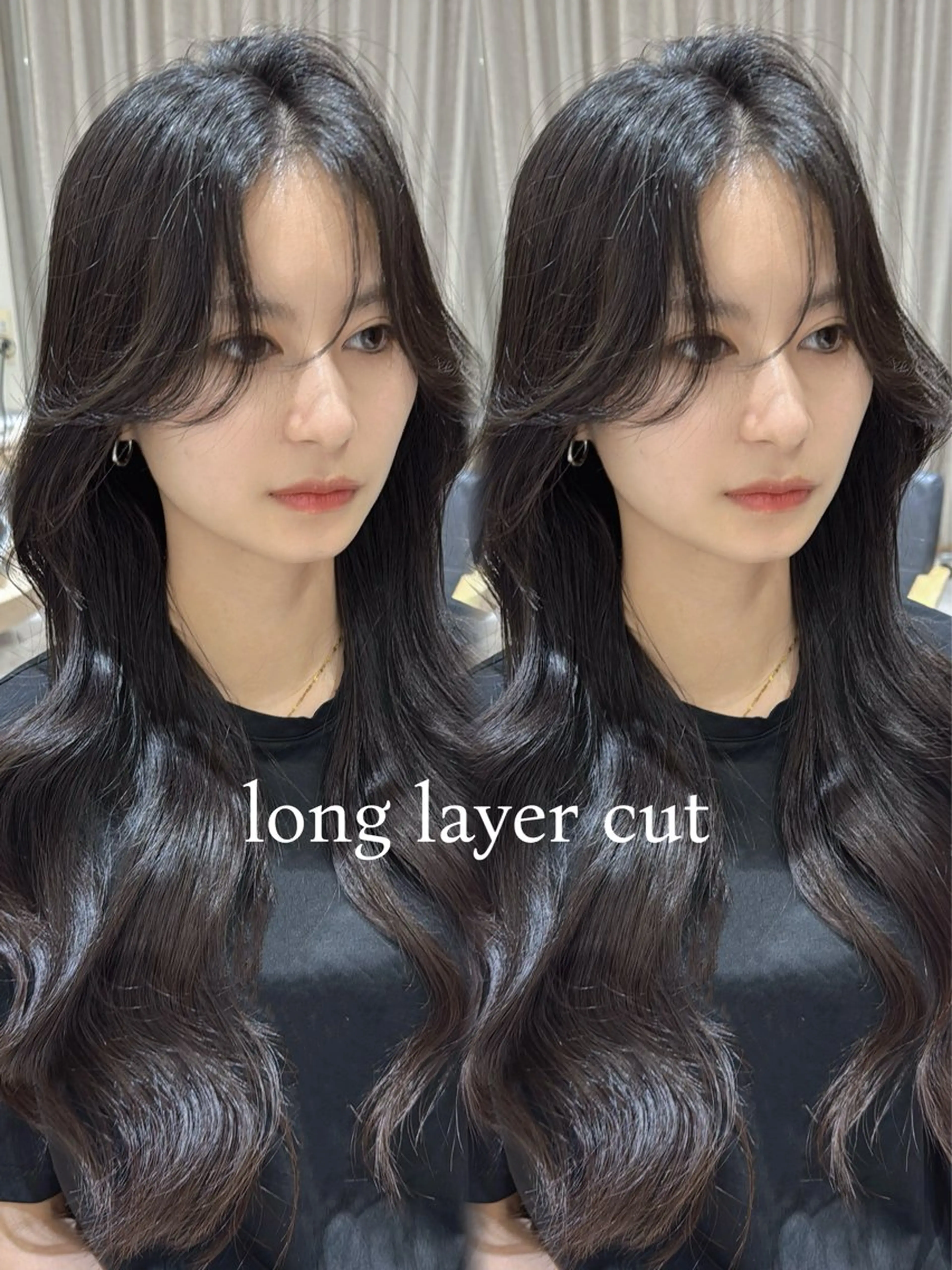 ロング カラー レイヤーカット❤︎ 韓国ヘア❤︎YUKAのヘアスタイル