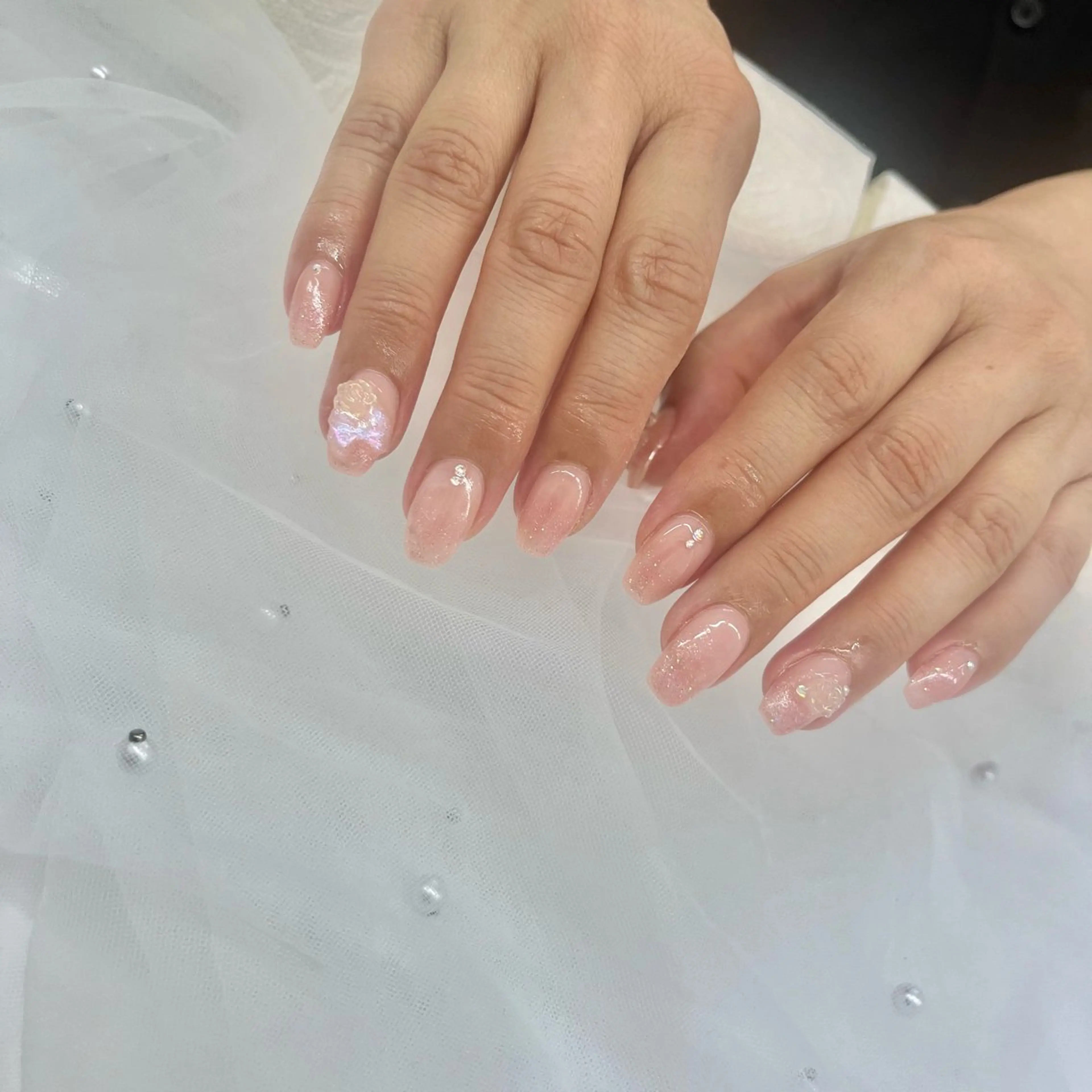 ネイル フラッシュネイル フットネイル フレンチネイル ジェルネイル ラメ(グリッター) ハンドネイル beautysalonLino所属・ネイルサロン ⭐︎Linoのその他イメージ