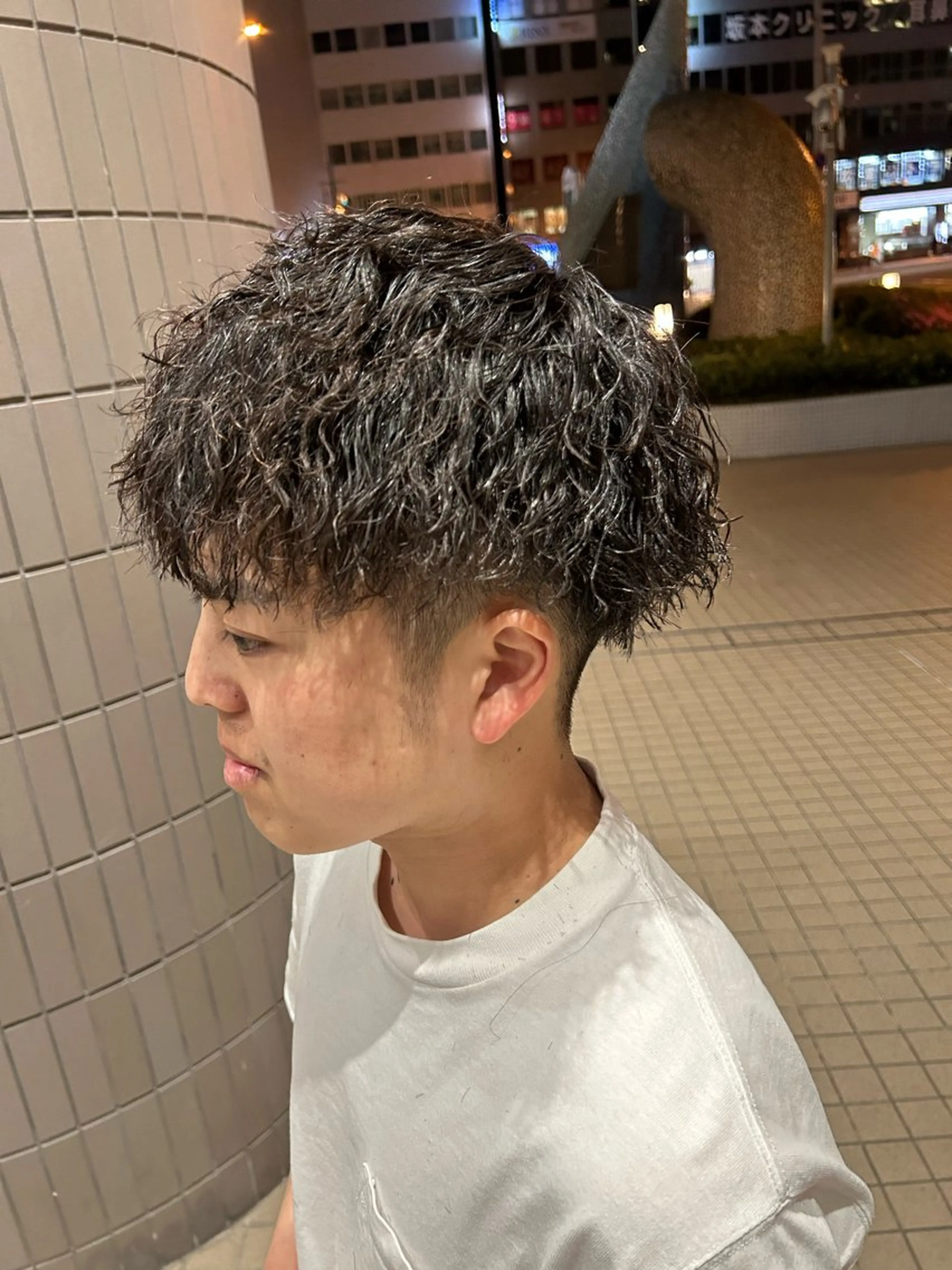 ミディアム パーマ メンズ 大阪/梅田/シャドウ パーマ/ノボリユウタのヘアスタイル