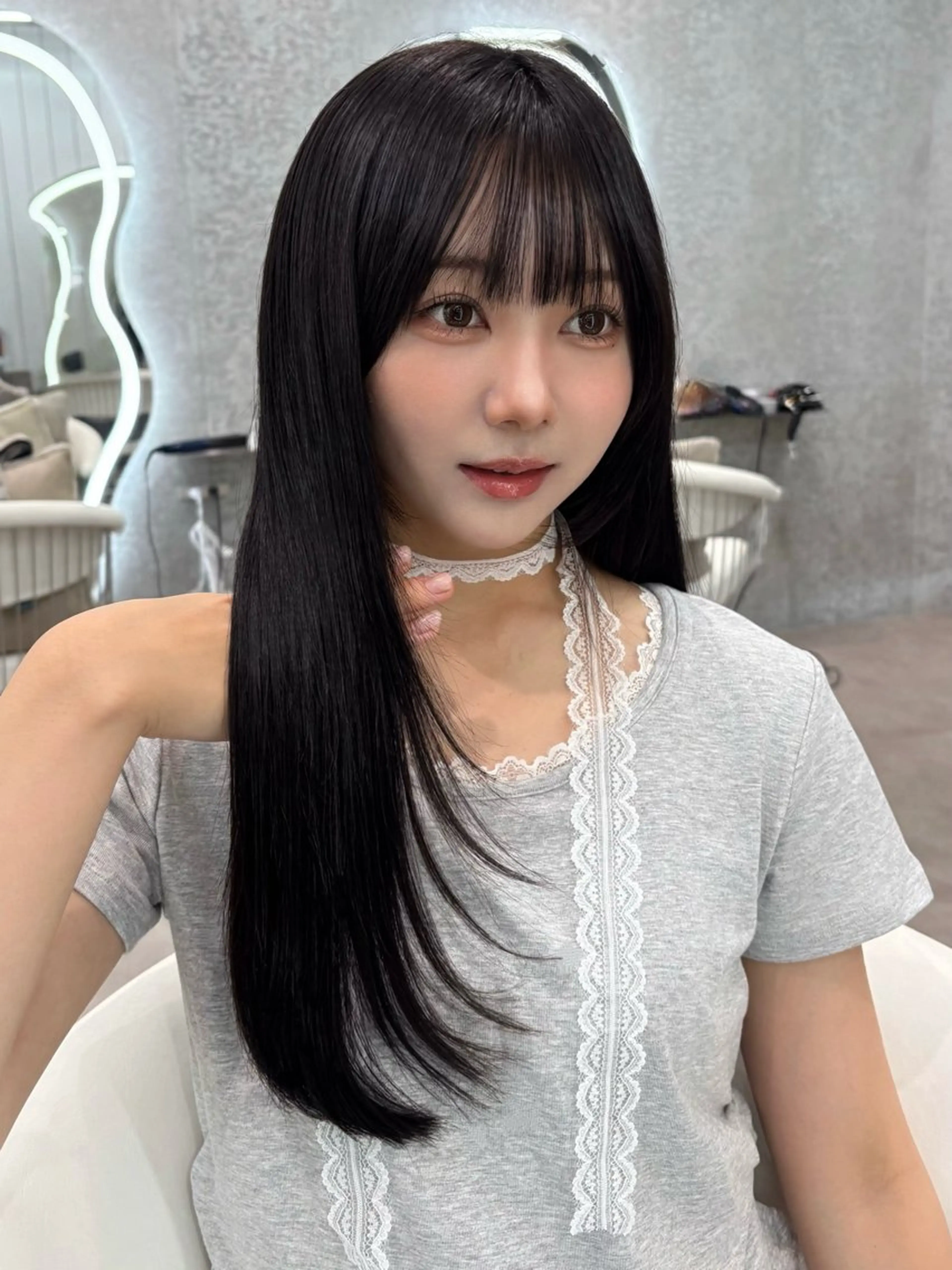 ロング ヘアアレンジ アッシュ ボブ くびれヘア 顔まわりレイヤー 顔周りカット カット 縮毛矯正 トリートメント ヘアセット 大宮‎🩵縮毛矯正 髪質改善 佐藤 和のヘアスタイル