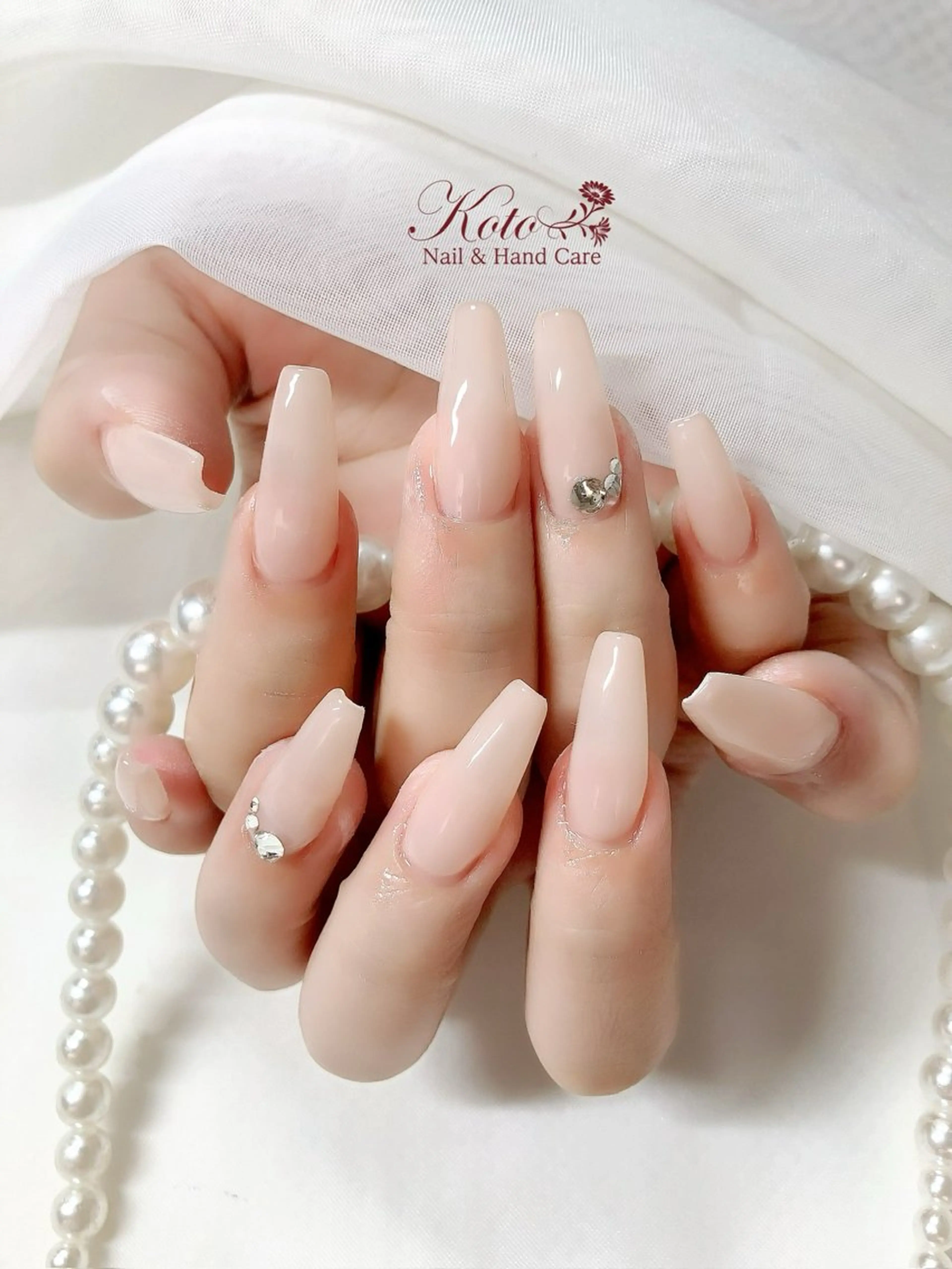 Hand🩵アクリルスカルプワンカラーorラメグラ、色追加無料【ソフトジェルオフ無料】の写真