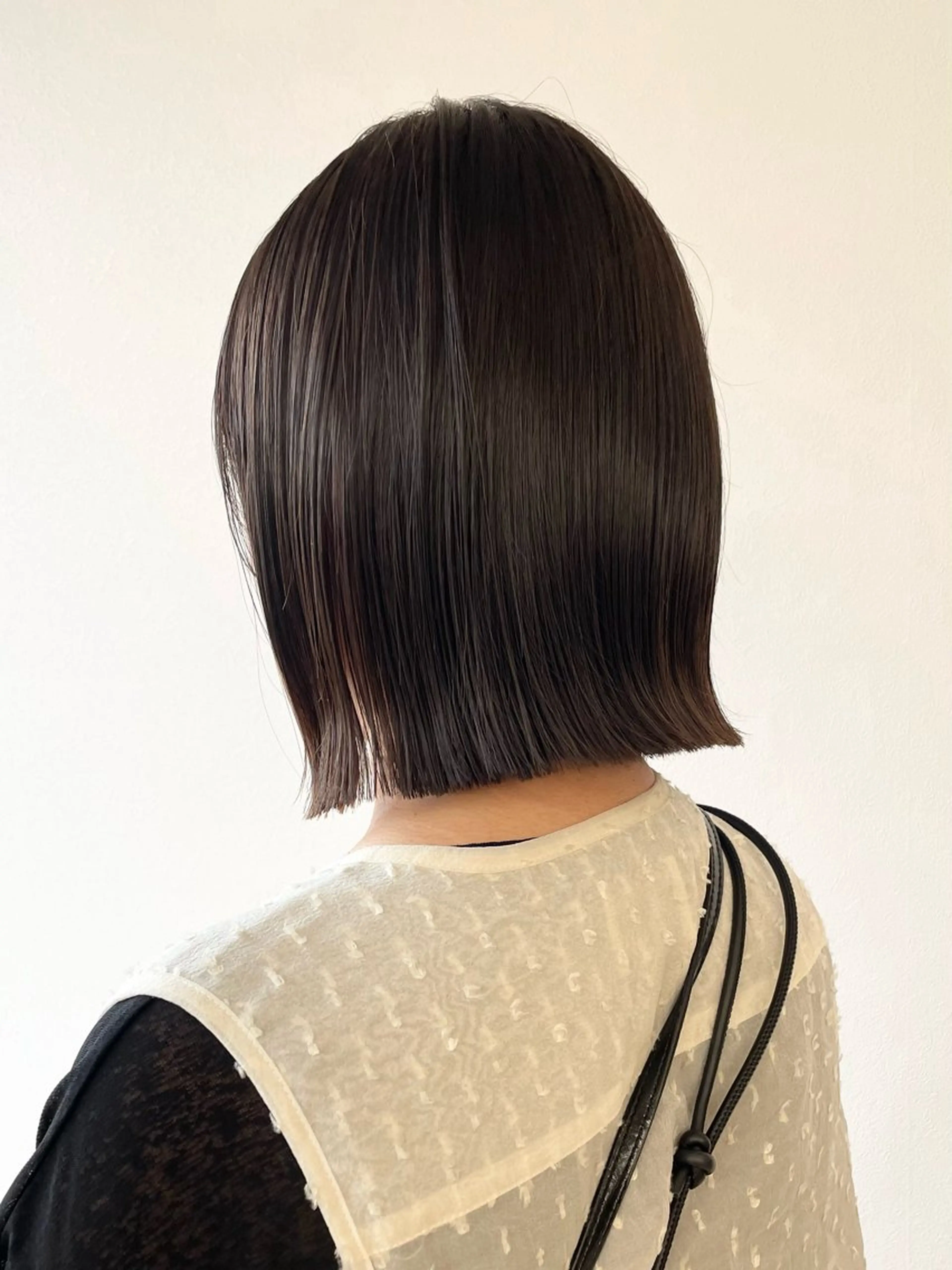 ミディアム 切りっぱなしボブ ボブ カット ヘッドスパ 松田 /骨格矯正カットのヘアスタイル